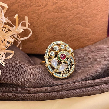 Antique Round Shape Golden Ring - Abdesignsjewellery