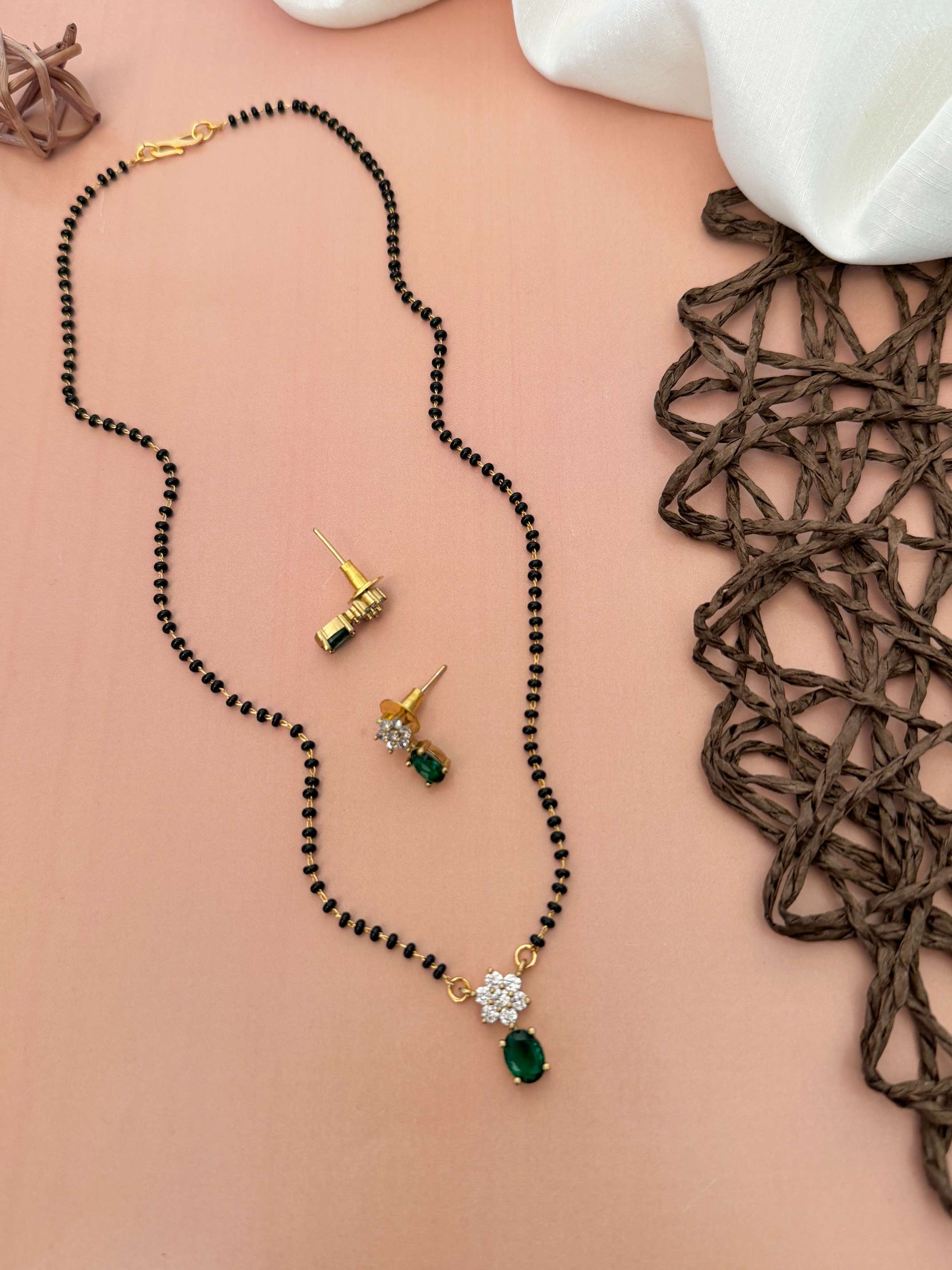 Simple Gold Plated American Diamond Mangalsutra - mangalsutra by Abdesigns Jewellery
