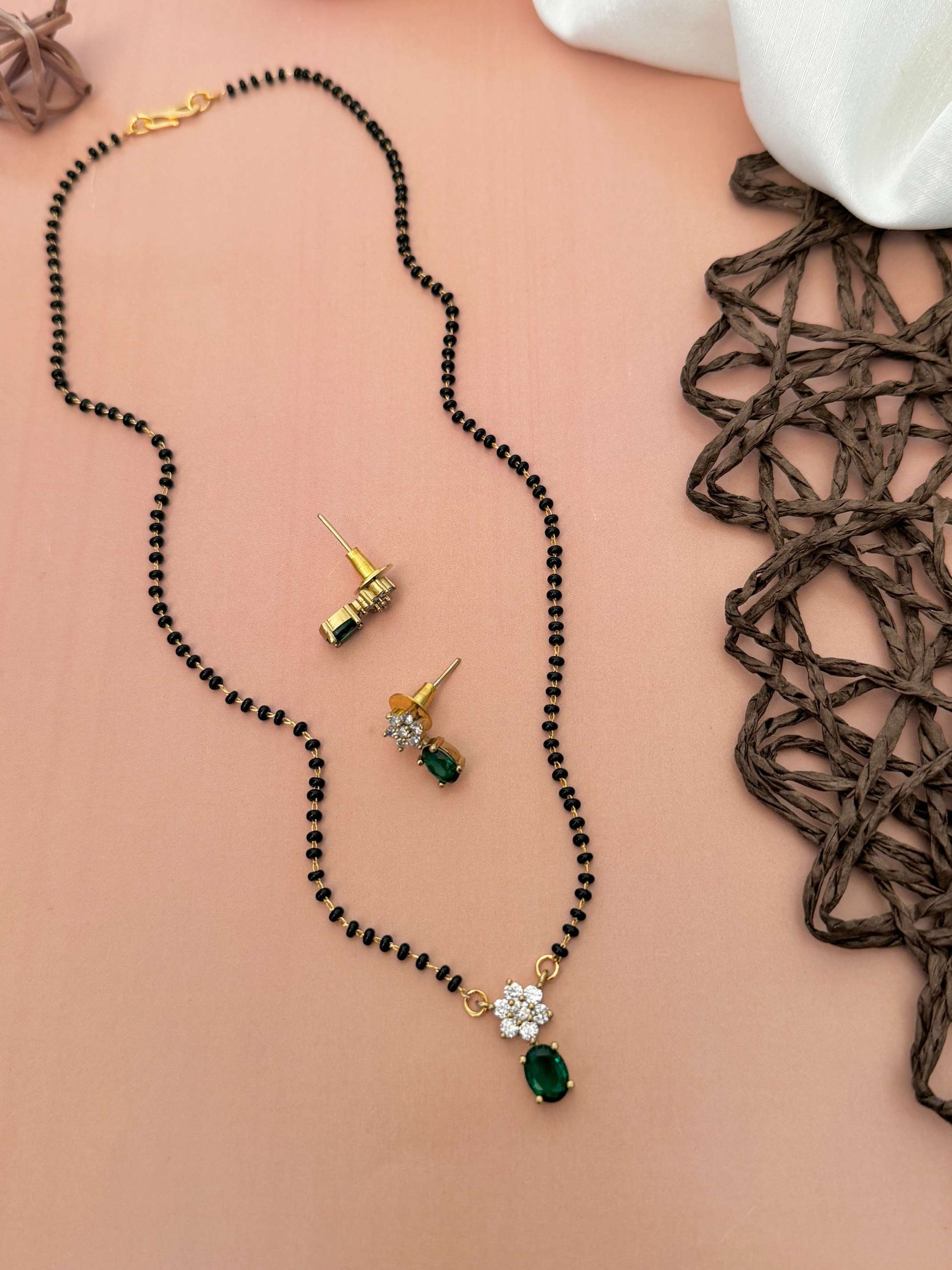 Simple Gold Plated American Diamond Mangalsutra - mangalsutra by Abdesigns Jewellery