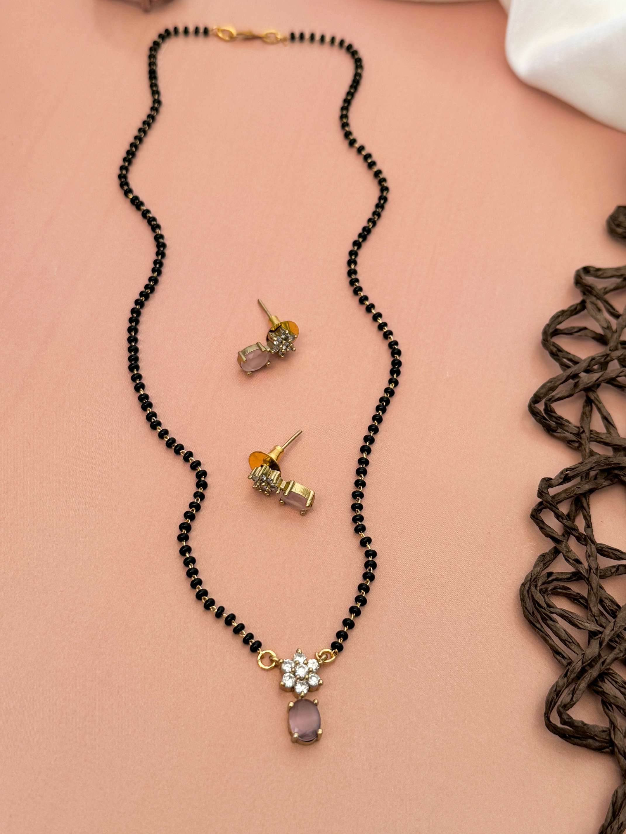 Simple Gold Plated American Diamond Mangalsutra - mangalsutra by Abdesigns Jewellery