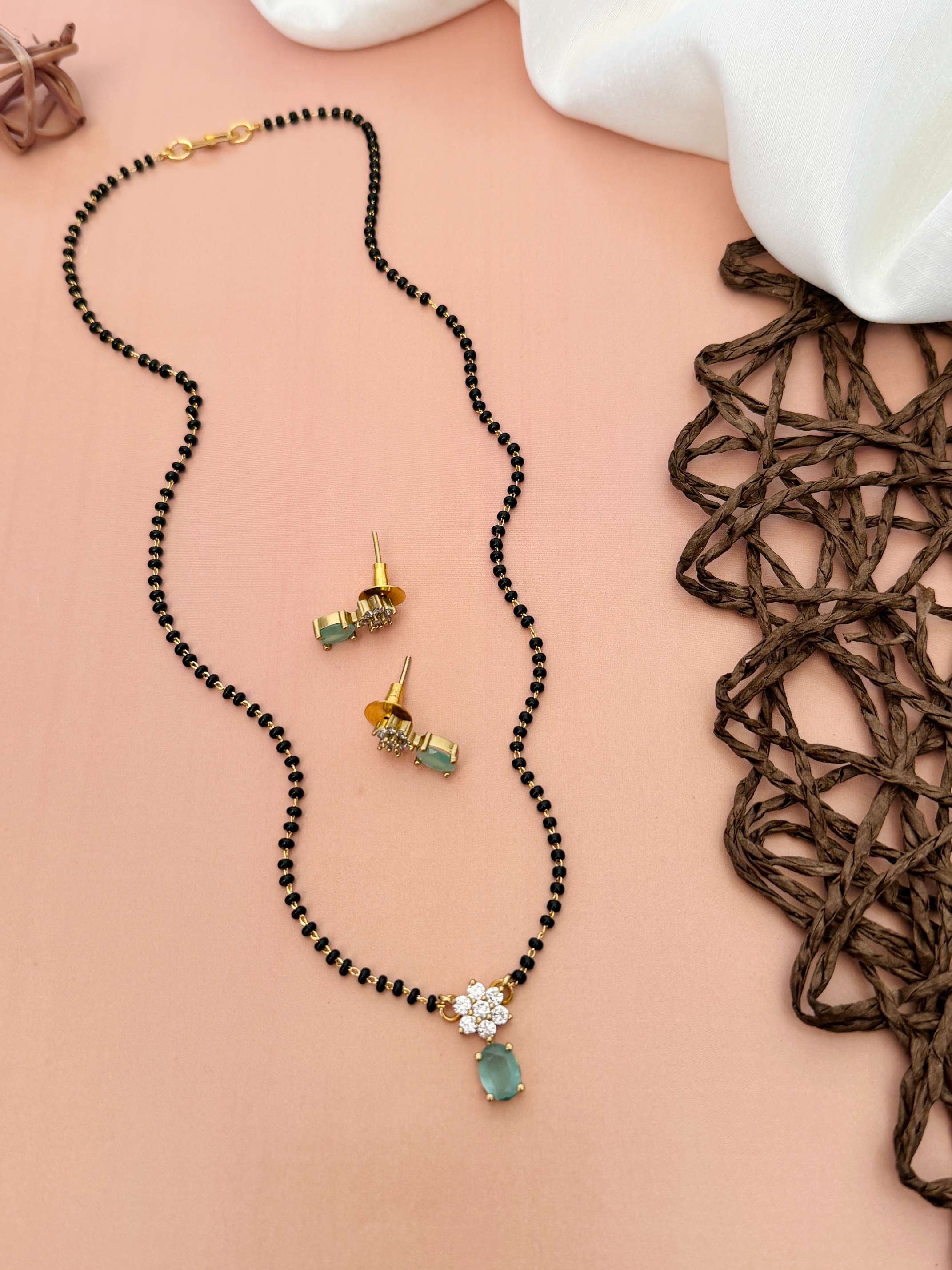 Simple Gold Plated American Diamond Mangalsutra - mangalsutra by Abdesigns Jewellery