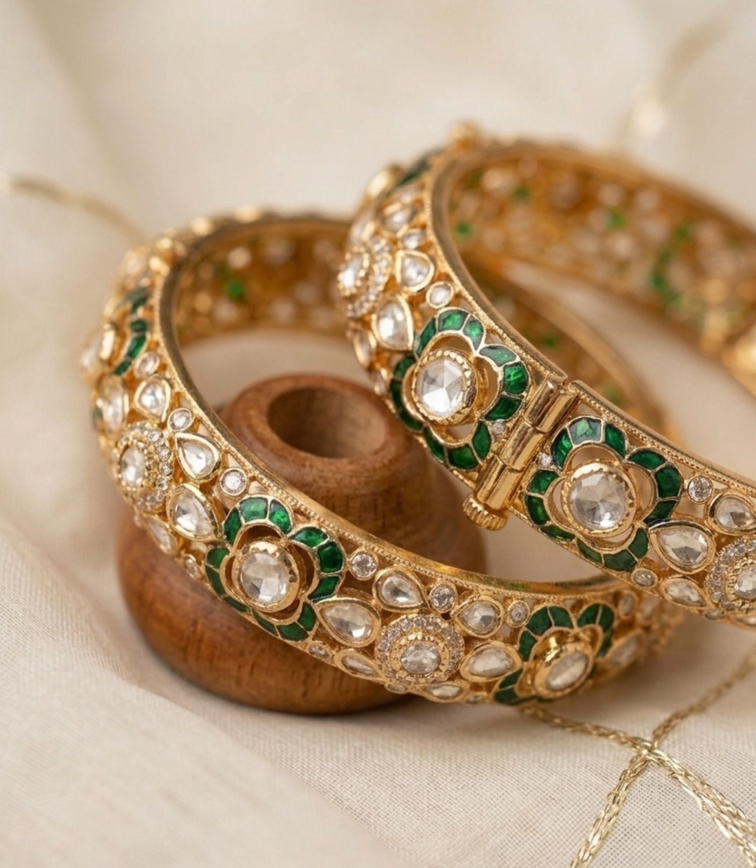 Gold and green bangles 