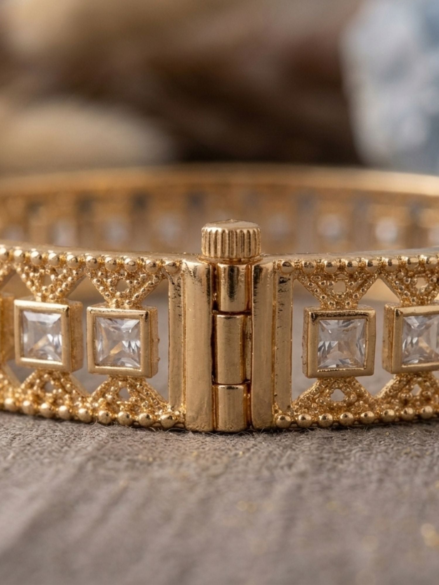 Abdesigns Gold Plated Polki Diamond Bangles