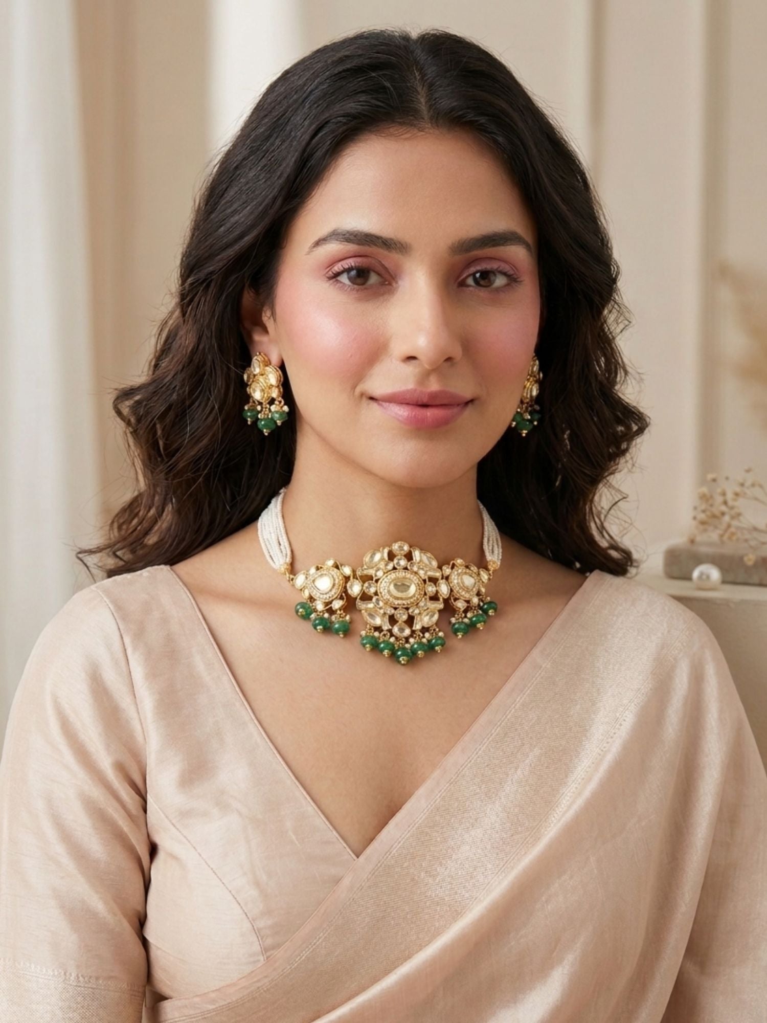 Kundan Choker Necklace Set – Traditional Bridal Elegance - necklace by Abdesigns Jewellery