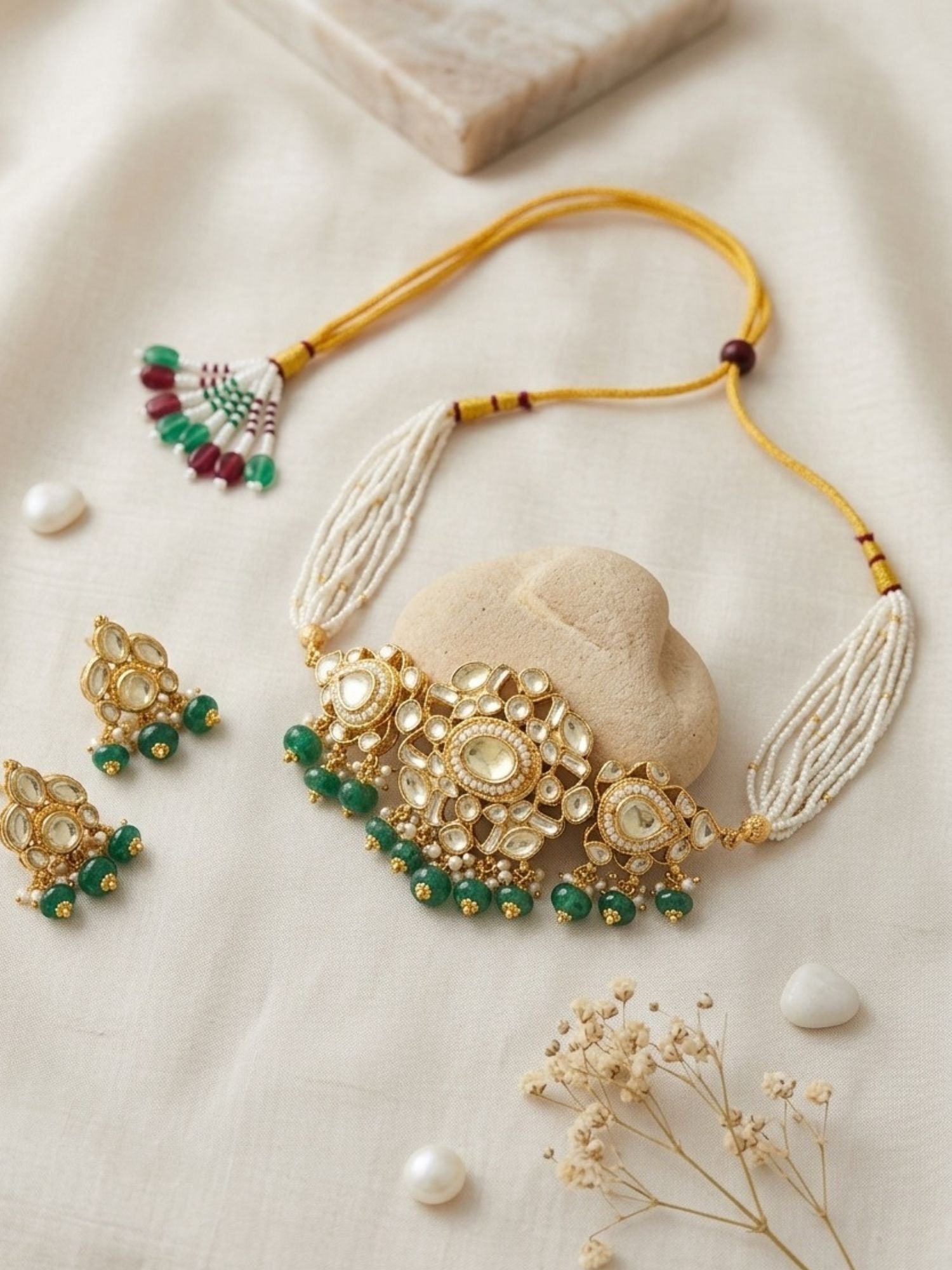 Kundan Choker Necklace Set – Traditional Bridal Elegance - necklace by Abdesigns Jewellery