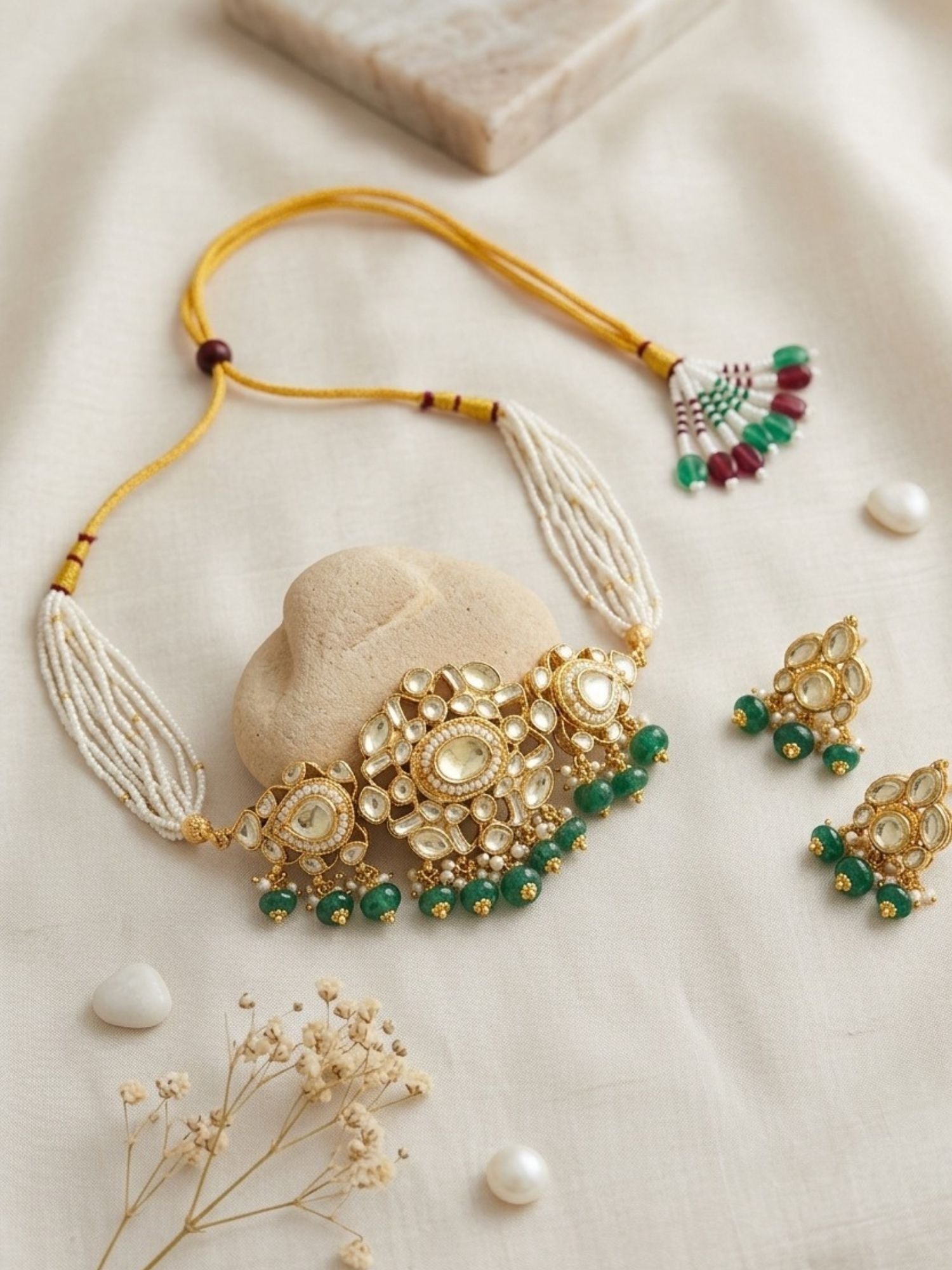 Kundan Choker Necklace Set – Traditional Bridal Elegance - necklace by Abdesigns Jewellery