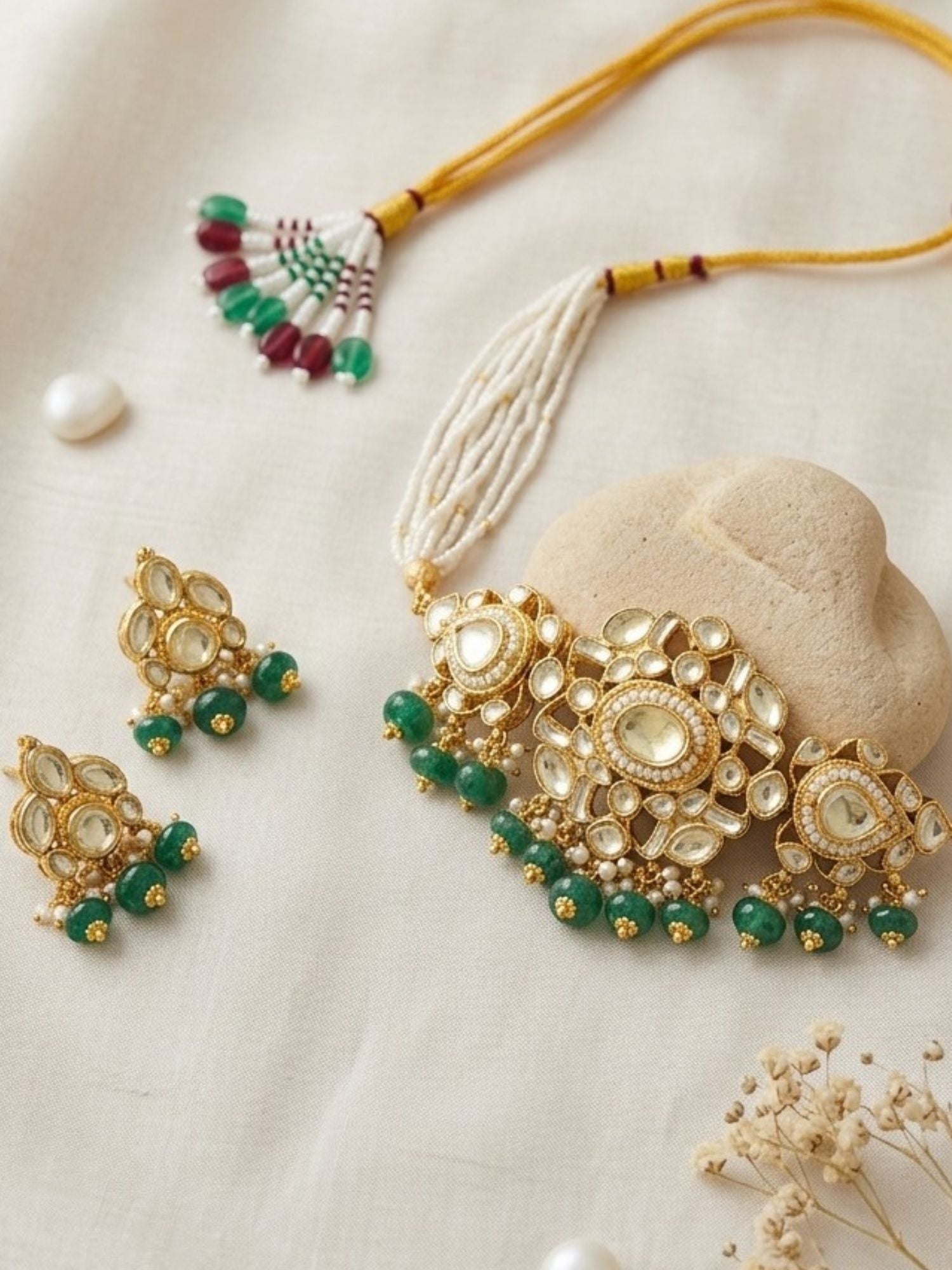 Kundan Choker Necklace Set – Traditional Bridal Elegance - necklace by Abdesigns Jewellery