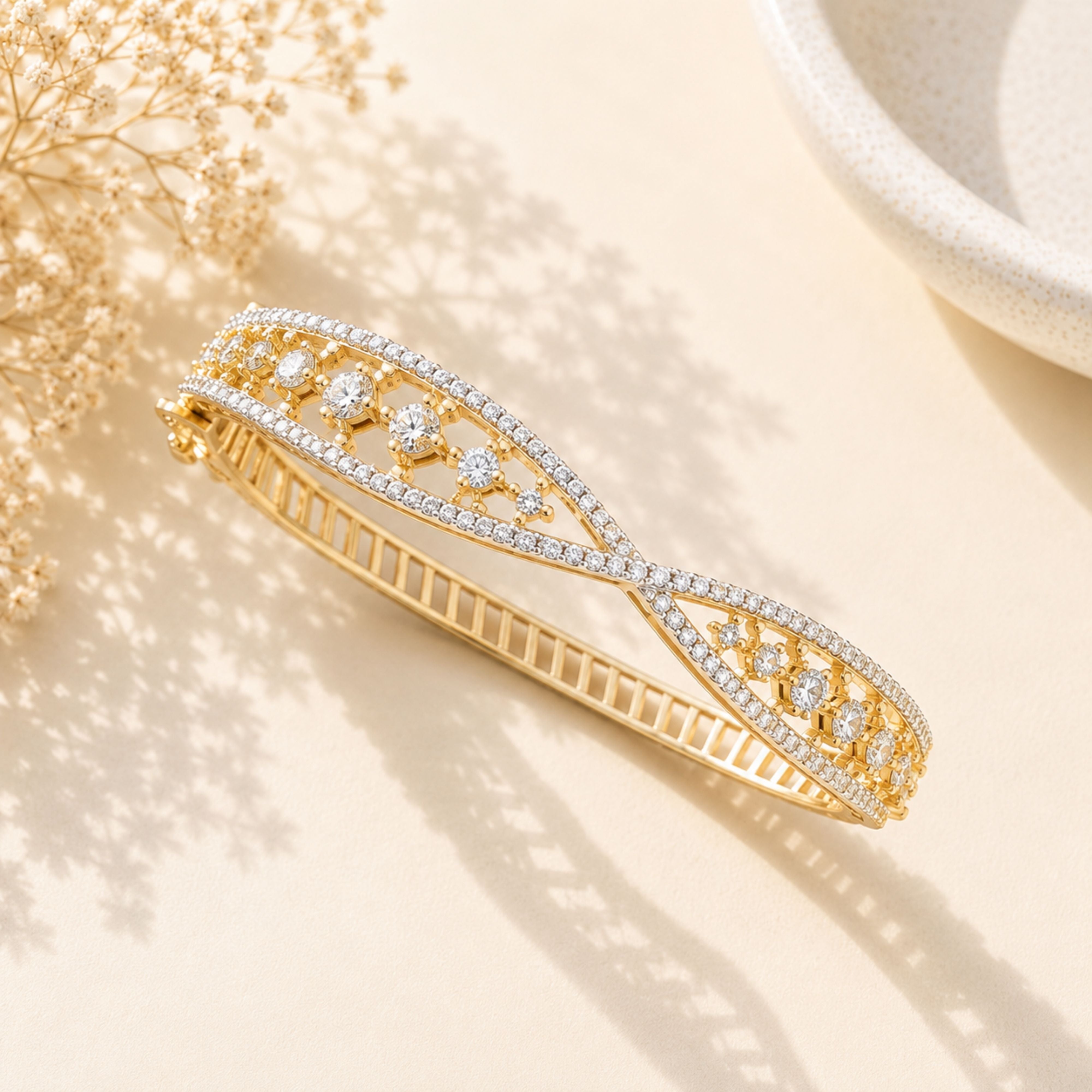Gold Plated CZ Bracelet – Luxury Party Wear | Abdesigns