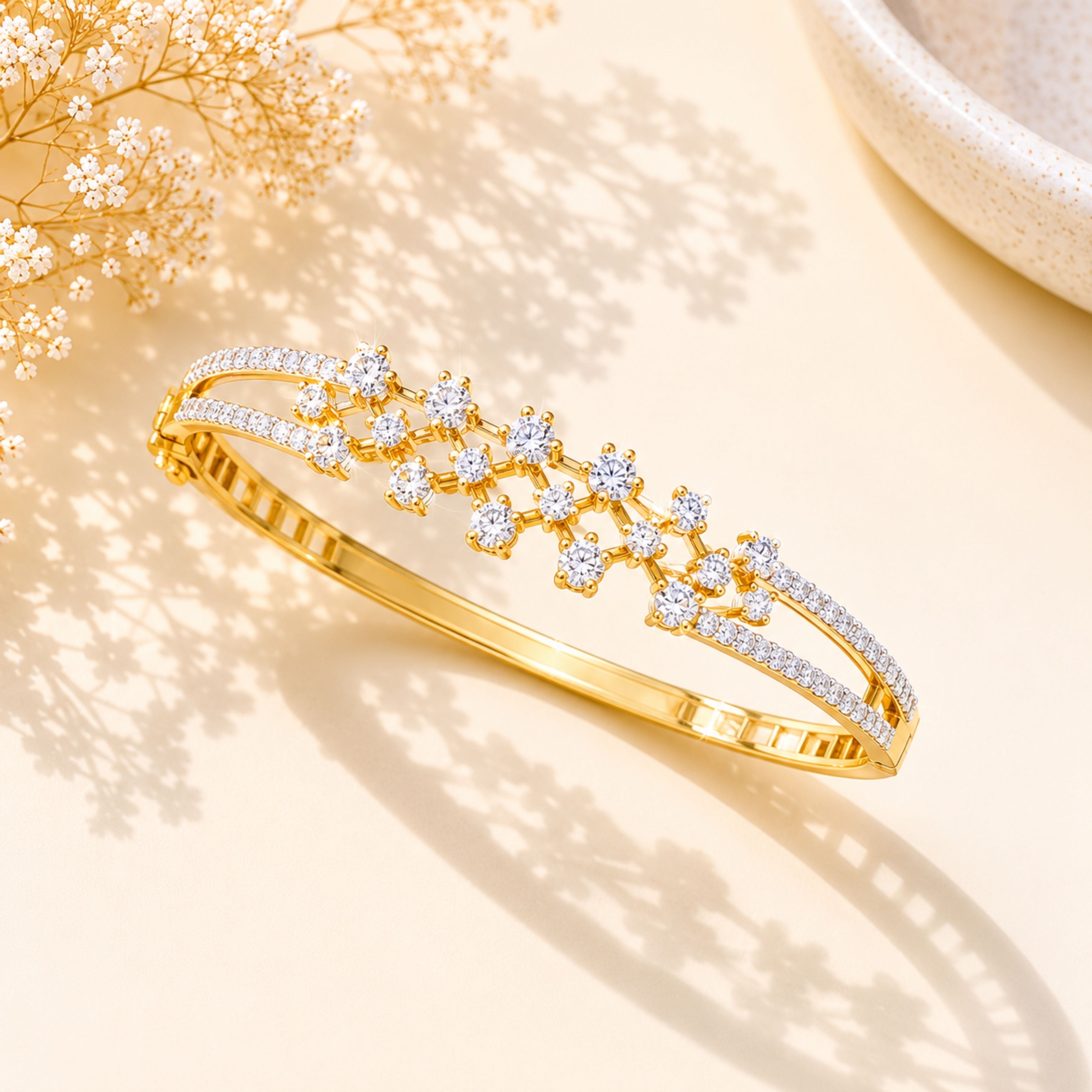 Gold Plated CZ-Bracelet – Luxury Party Wear - bracelet by Abdesigns Jewellery