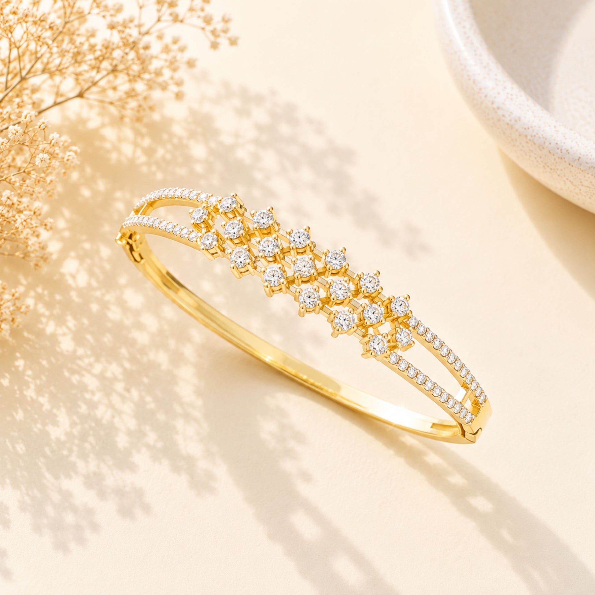 Gold Plated CZ-Bracelet – Luxury Party Wear - bracelet by Abdesigns Jewellery