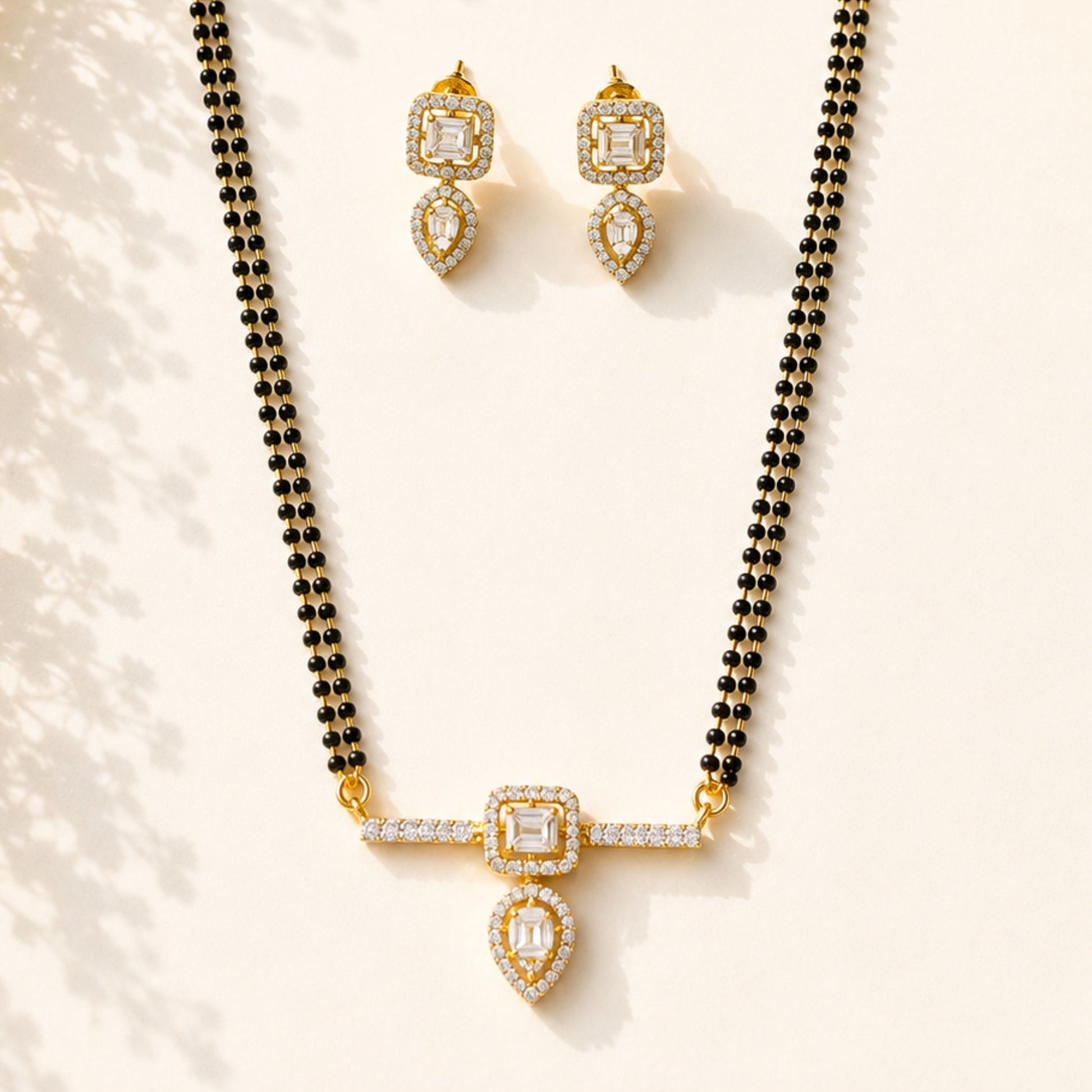 Gold Plated Diamond Look Mangalsutra – Minimal Elegance - mangalsutra by Abdesigns Jewellery