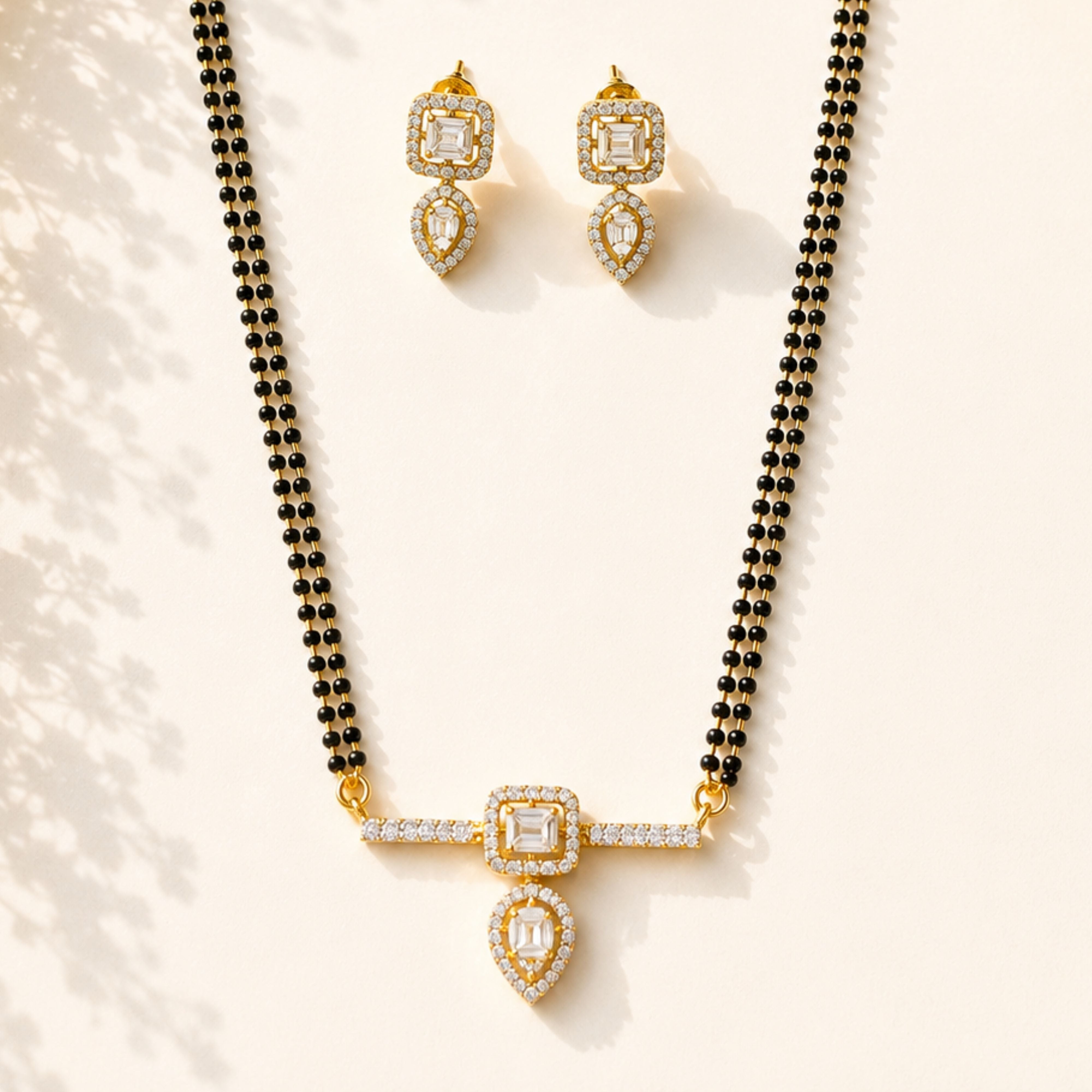 Gold Plated Diamond Look Mangalsutra – Minimal Elegance - mangalsutra by Abdesigns Jewellery