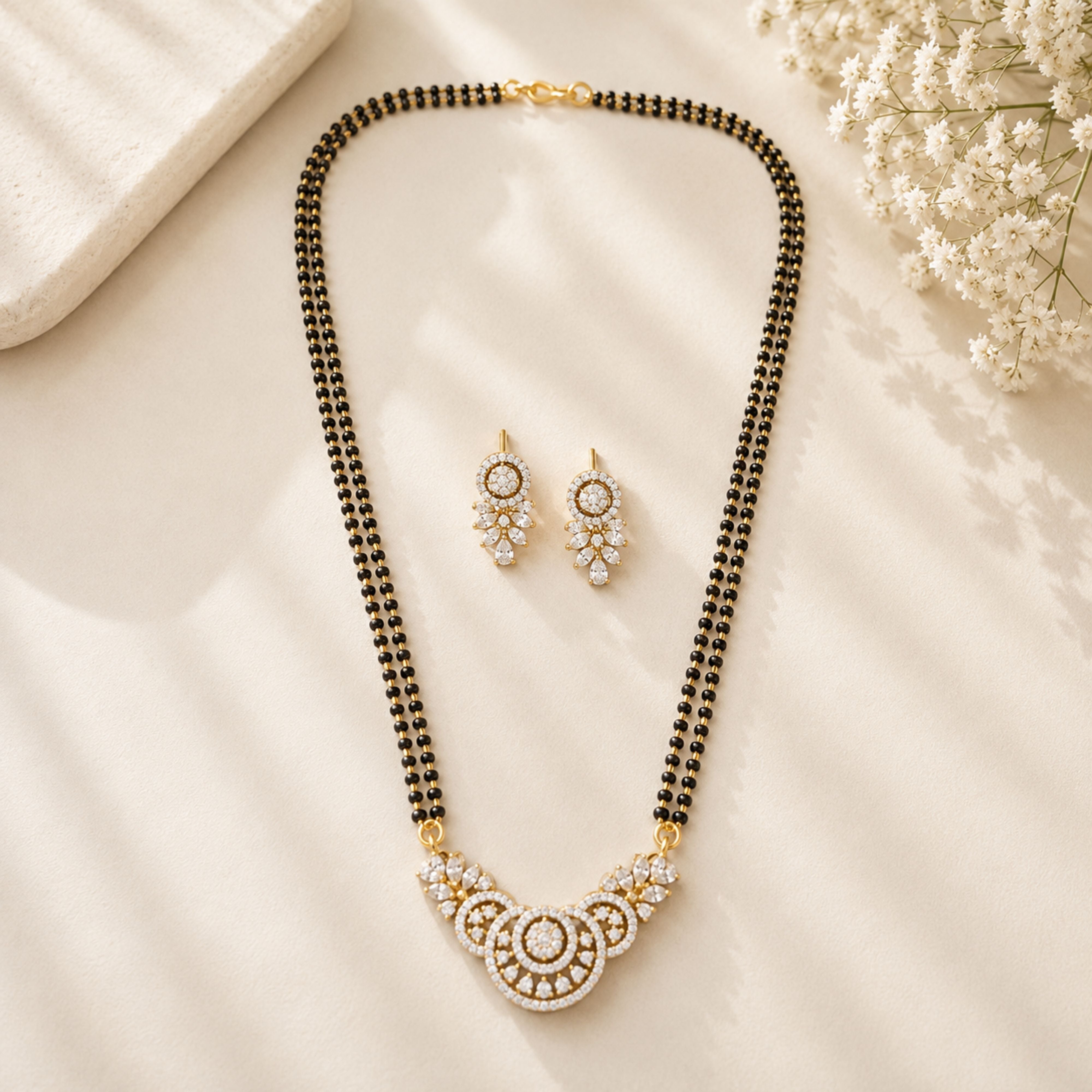 Circular Pendant Mangalsutra Set – Elegant Daily Glam | Abdesigns