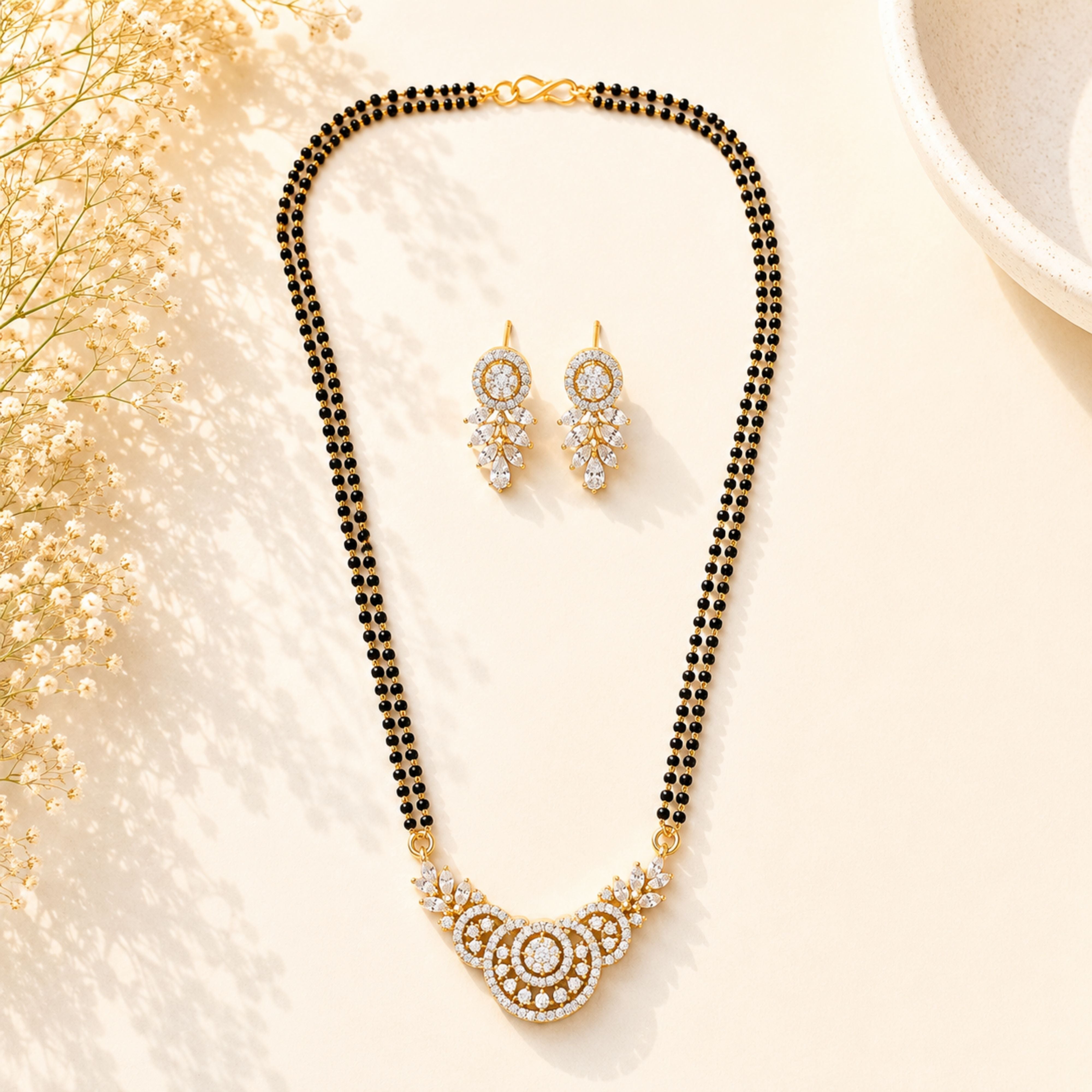 Circular Pendant Mangalsutra Set – Elegant Daily Glam | Abdesigns