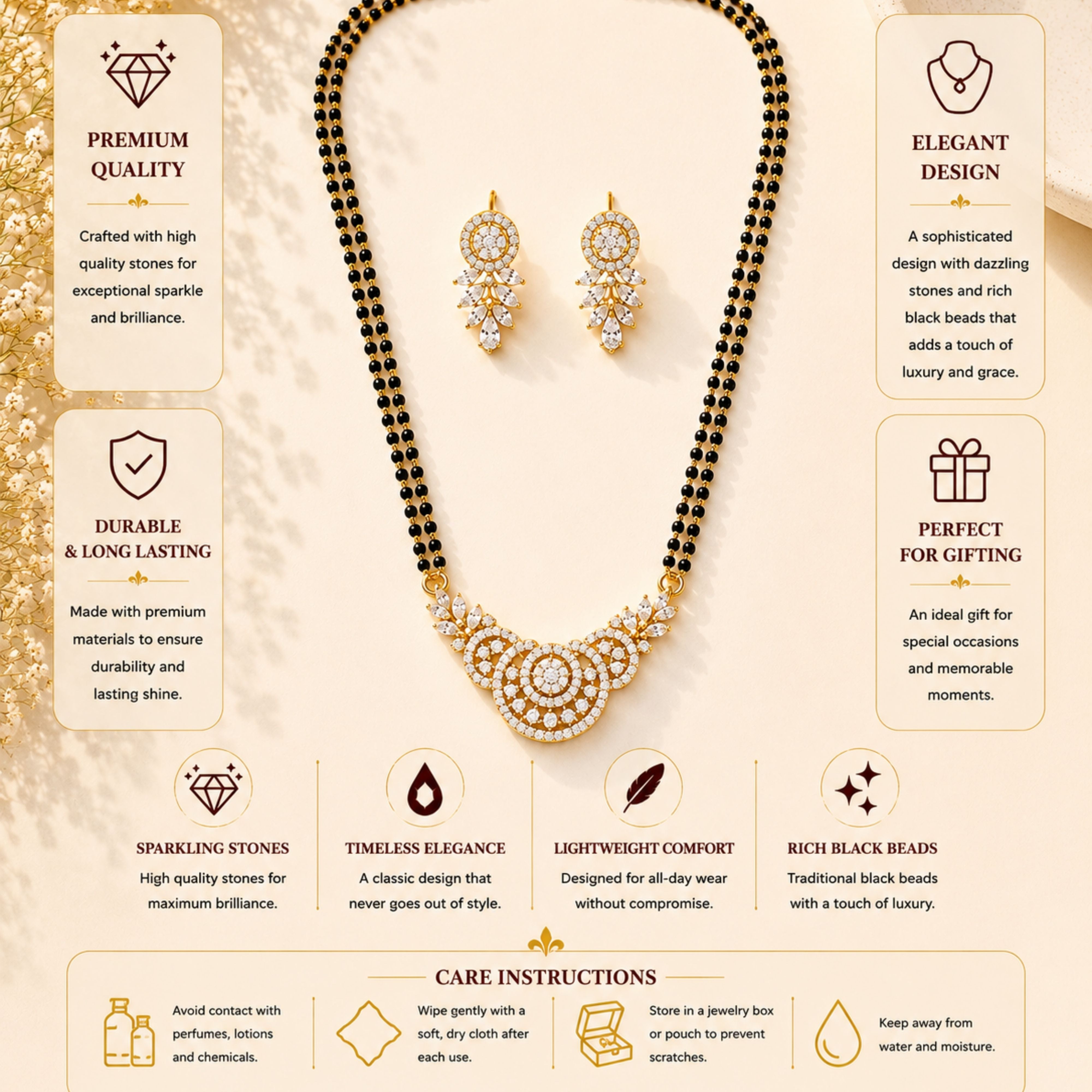 Circular Pendant Mangalsutra Set – Elegant Daily Glam | Abdesigns