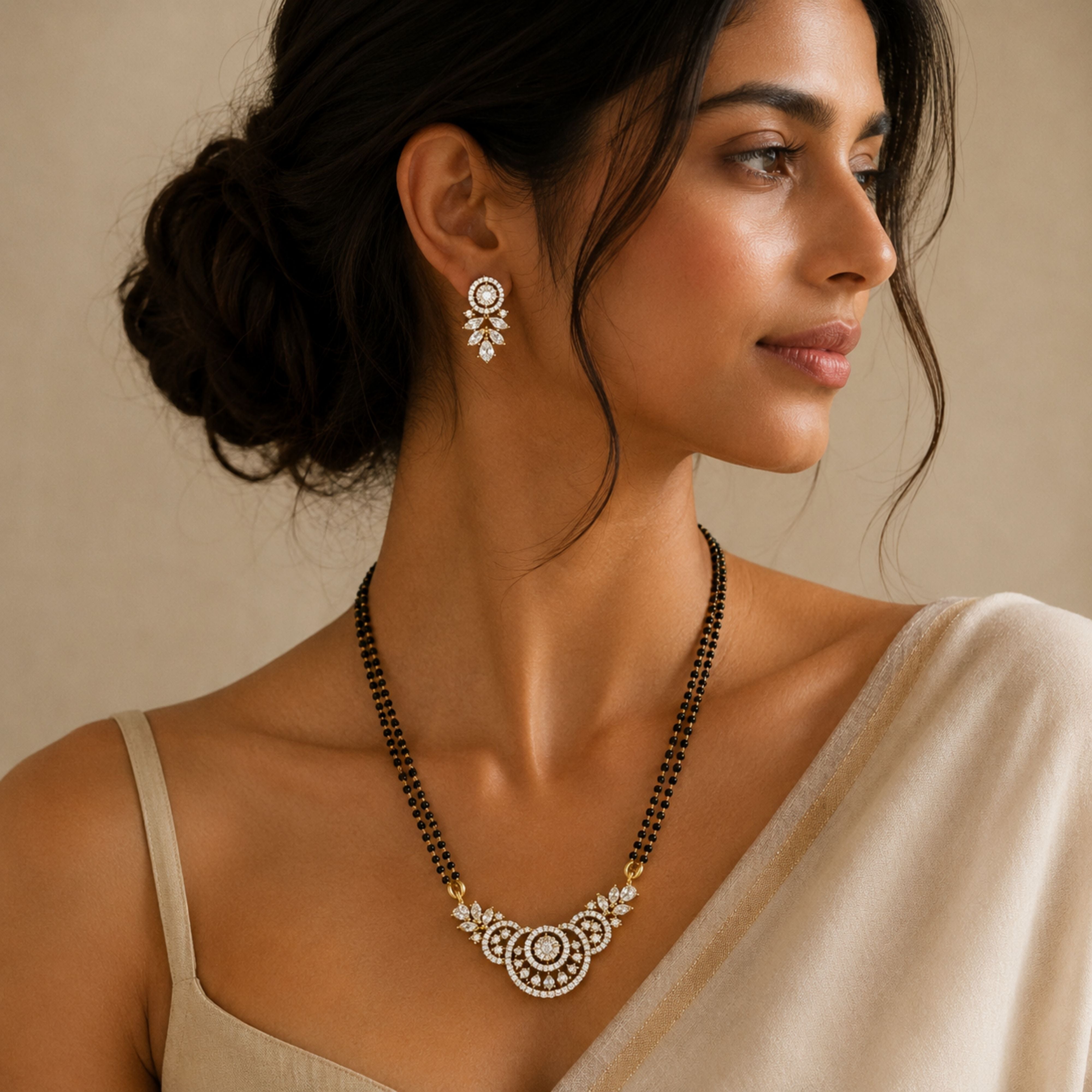 Circular Pendant Mangalsutra Set – Elegant Daily Glam | Abdesigns