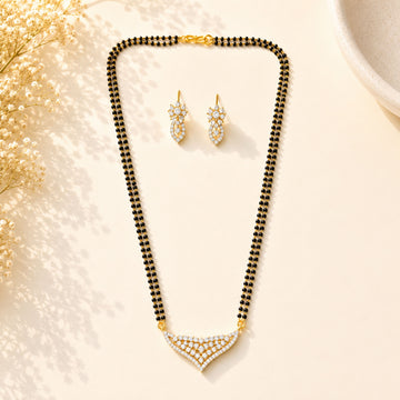V Shape Diamond Look Mangalsutra Set – Elegant Daily Glam | Abdesigns
