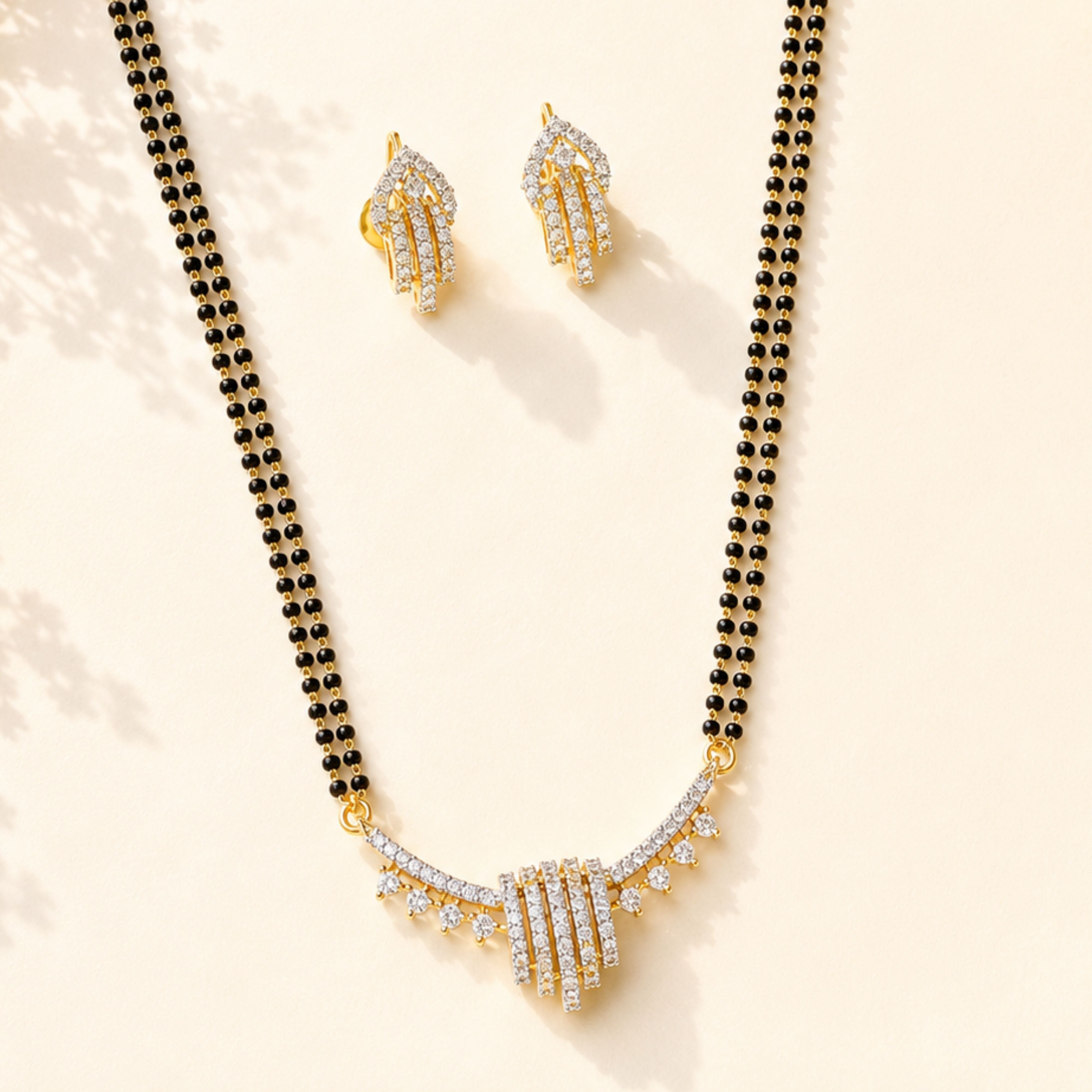 Diamond Look Mangalsutra Set – Elegant Daily Glam - mangalsutra by Abdesigns Jewellery