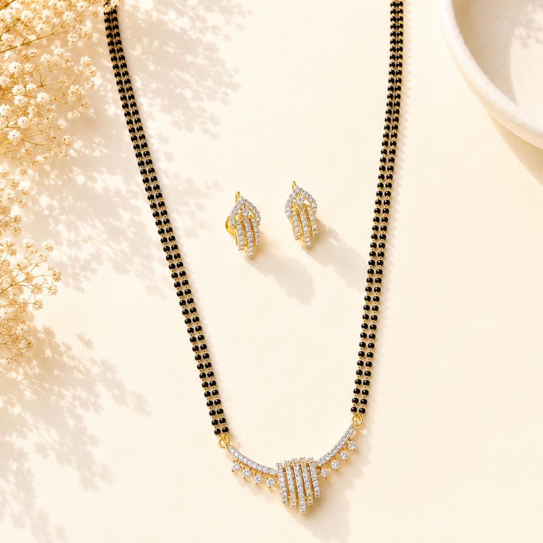Diamond Look Mangalsutra Set – Elegant Daily Glam | Abdesigns