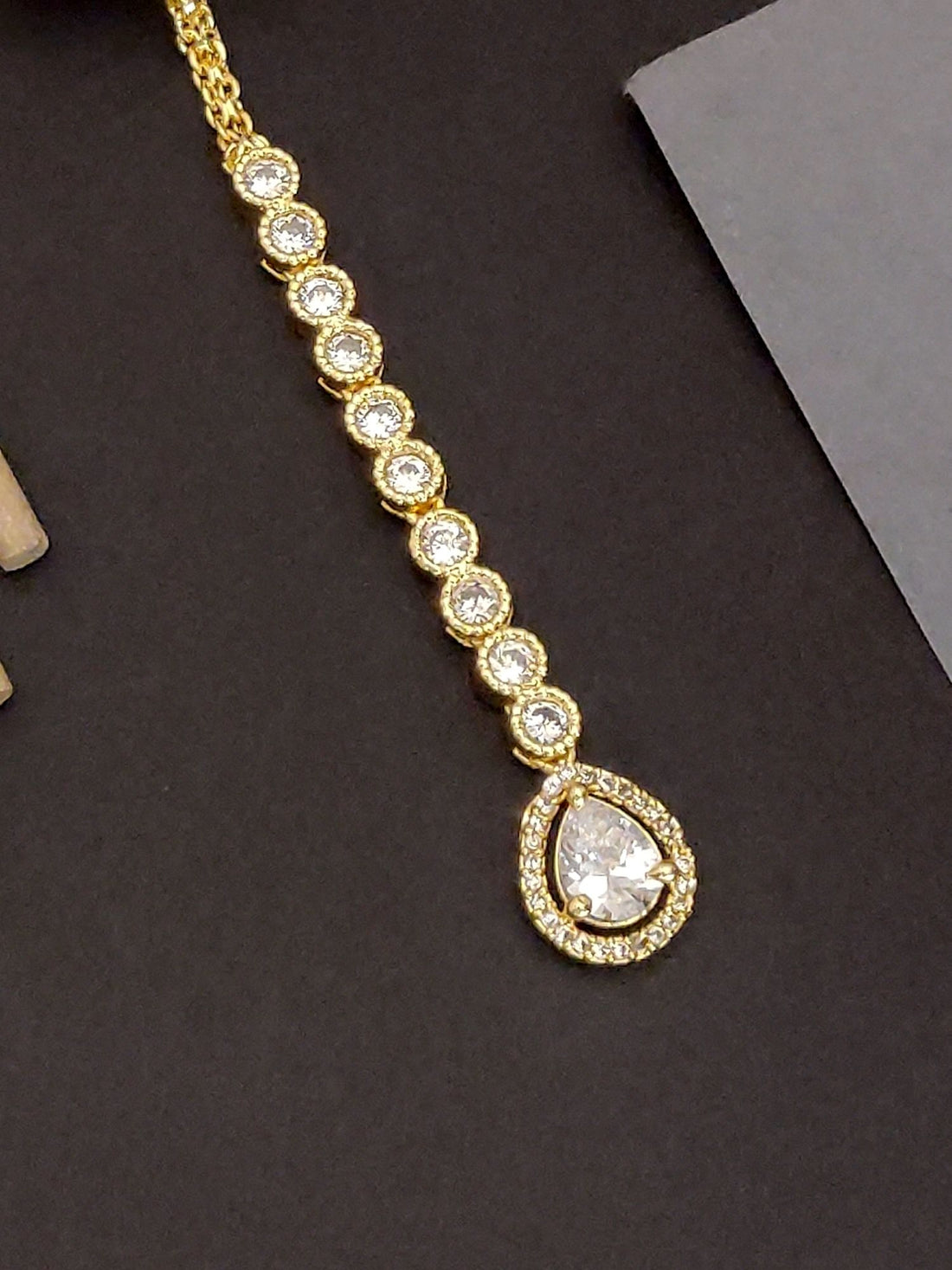 Abdesigns Gold Plated Teardrop Maangtikka