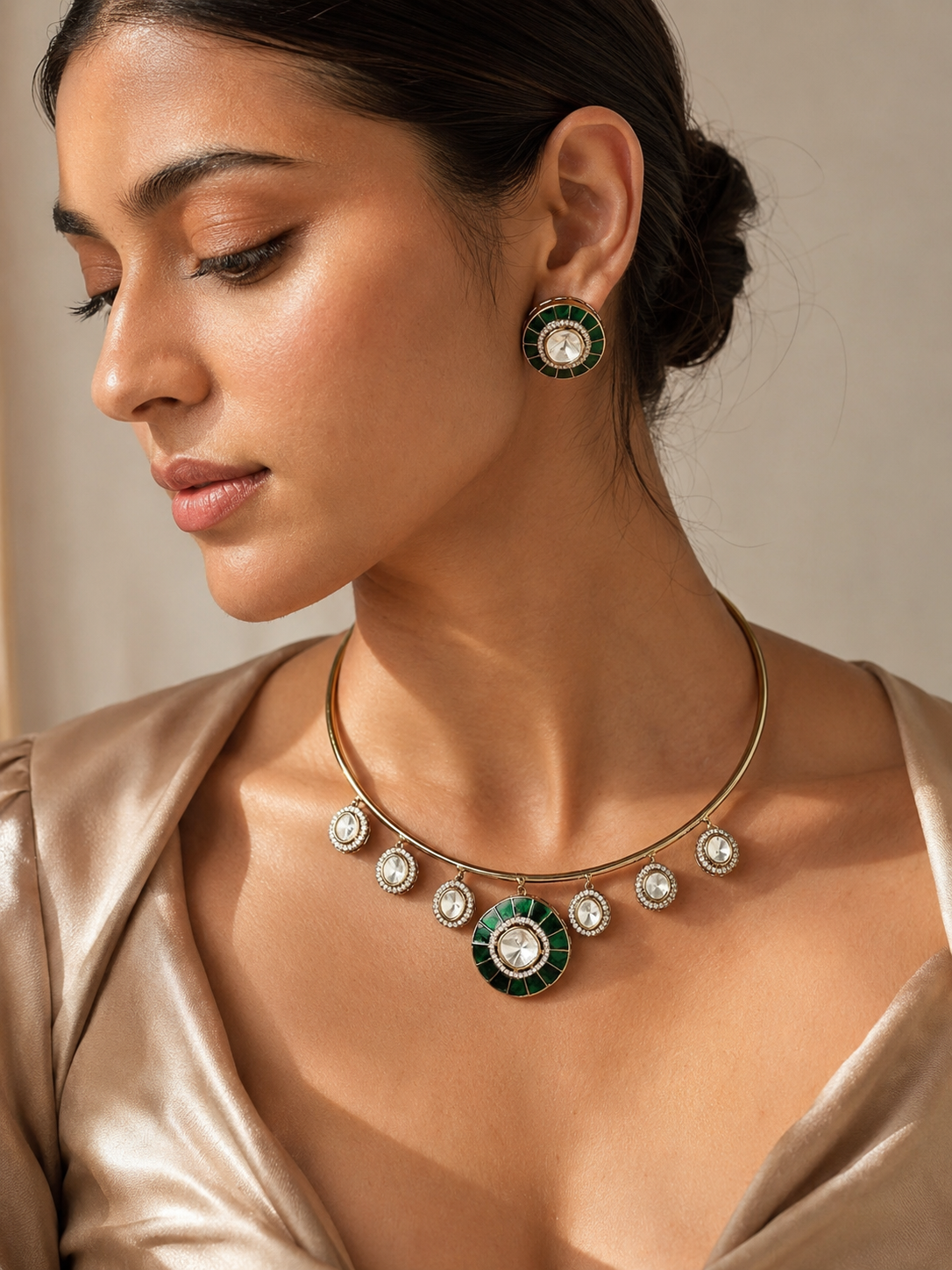 Kundan Style Hasli Jewellery Set – Premium Royal Glam | Abdesigns