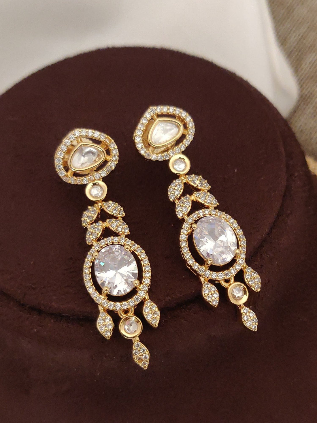 Abdesigns Gold Plated Polki Necklace Set