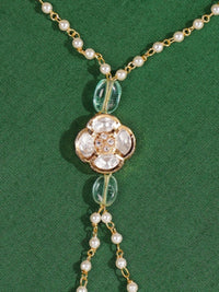 Thumbnail for Charming Gold Plated Polki Hand Bracelet