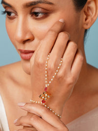 Thumbnail for Charming Gold Plated Polki Hand Bracelet