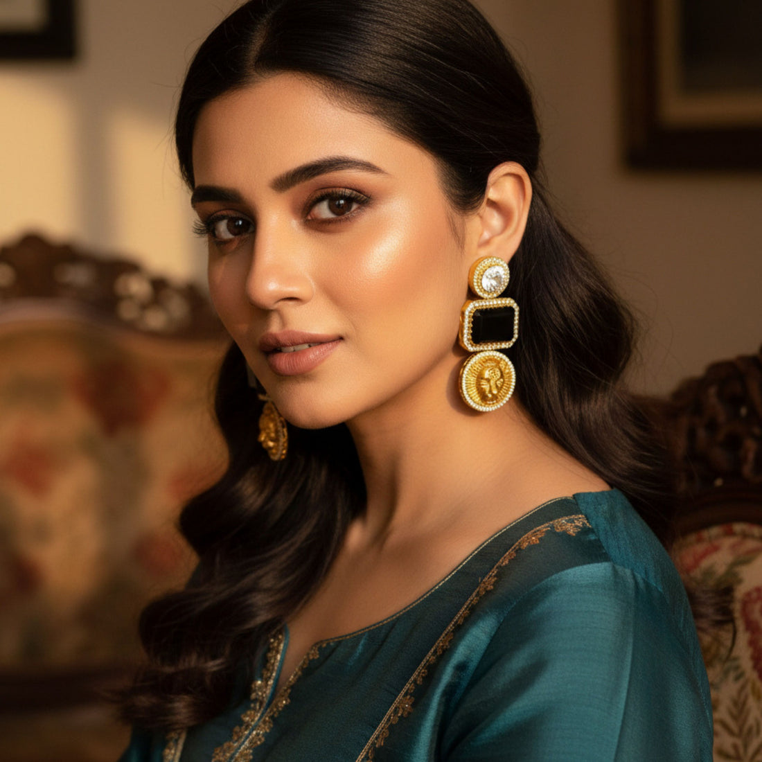 Abdesigns Sabyasachi Style Gold Plated Earring