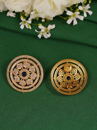 Thumbnail for Gold Plated Royal Blue Meenakari Polki Hasli Necklace Set