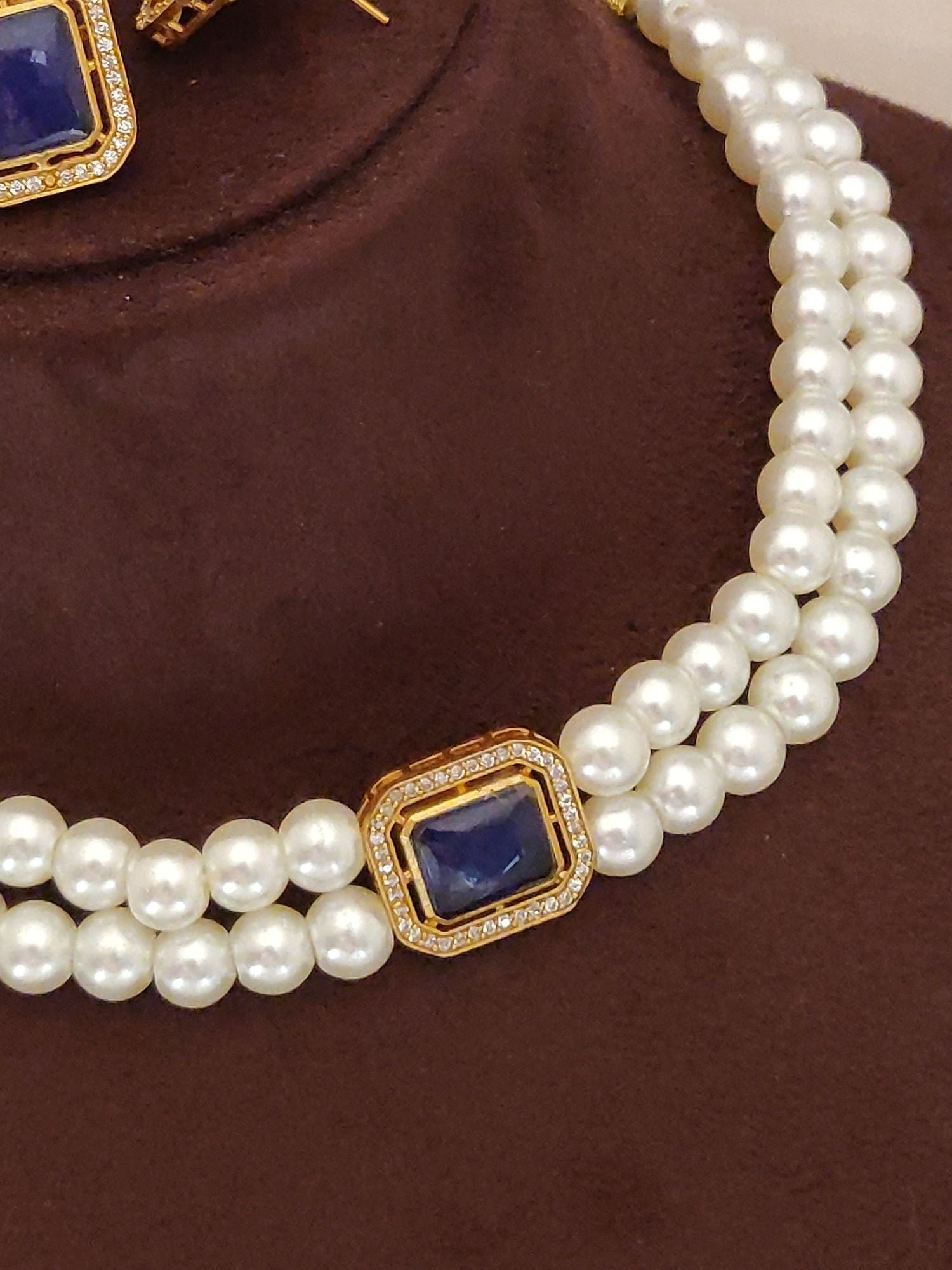 Abdesigns Gold Plated Pearl Choker Necklace Set