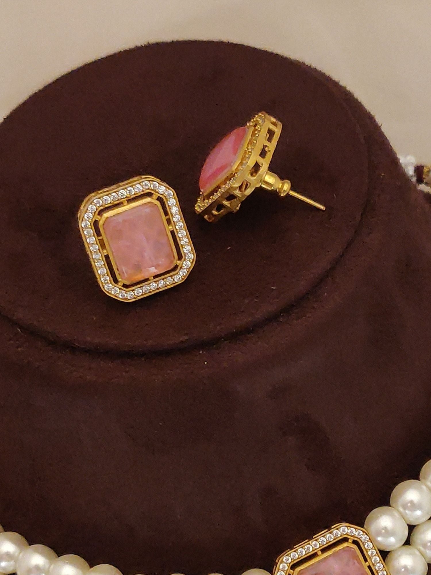 Abdesigns Gold Plated Pearl Choker Necklace Set