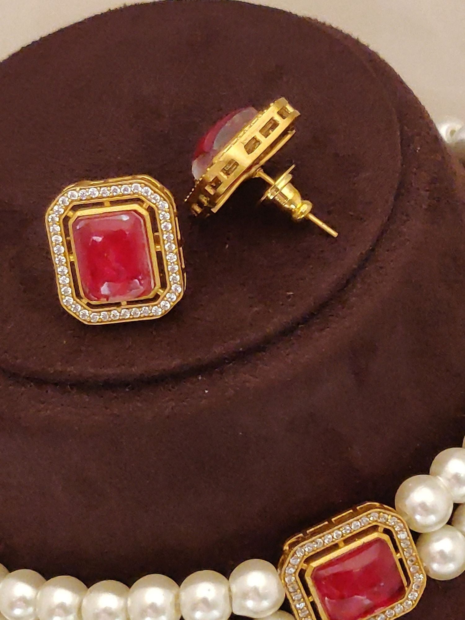 Abdesigns Gold Plated Pearl Choker Necklace Set