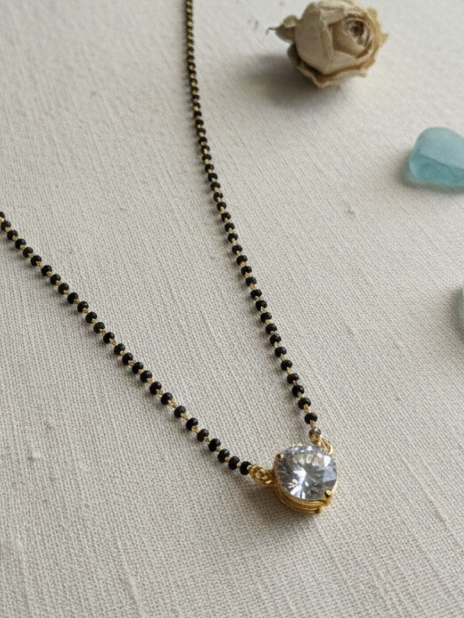 gold diamond mangalsutra for women