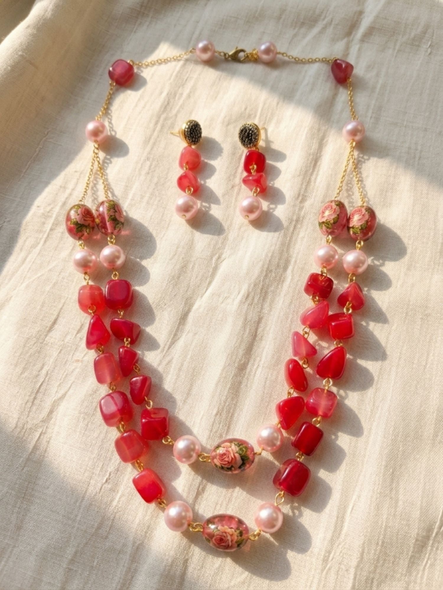 Floral Pearl Layered Mala Set – Elegant Wedding Glam - jewellery by Abdesigns Jewellery