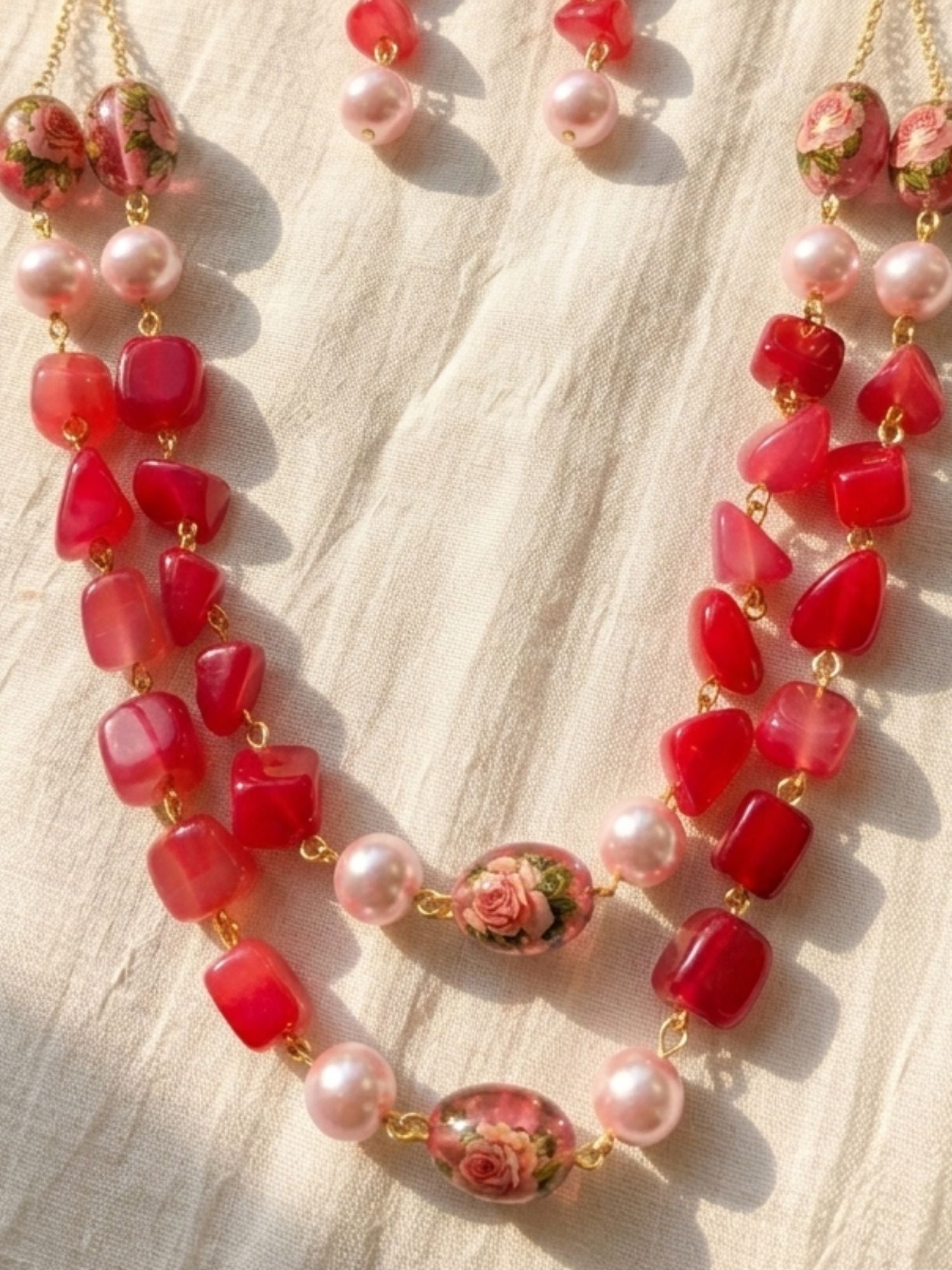 Floral Pearl Layered Mala Set – Elegant Wedding Glam - jewellery by Abdesigns Jewellery