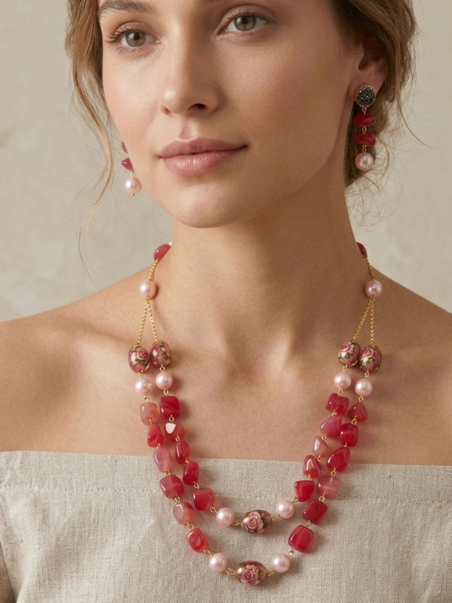 Floral Pearl Layered Mala Set – Elegant Wedding Glam - jewellery by Abdesigns Jewellery