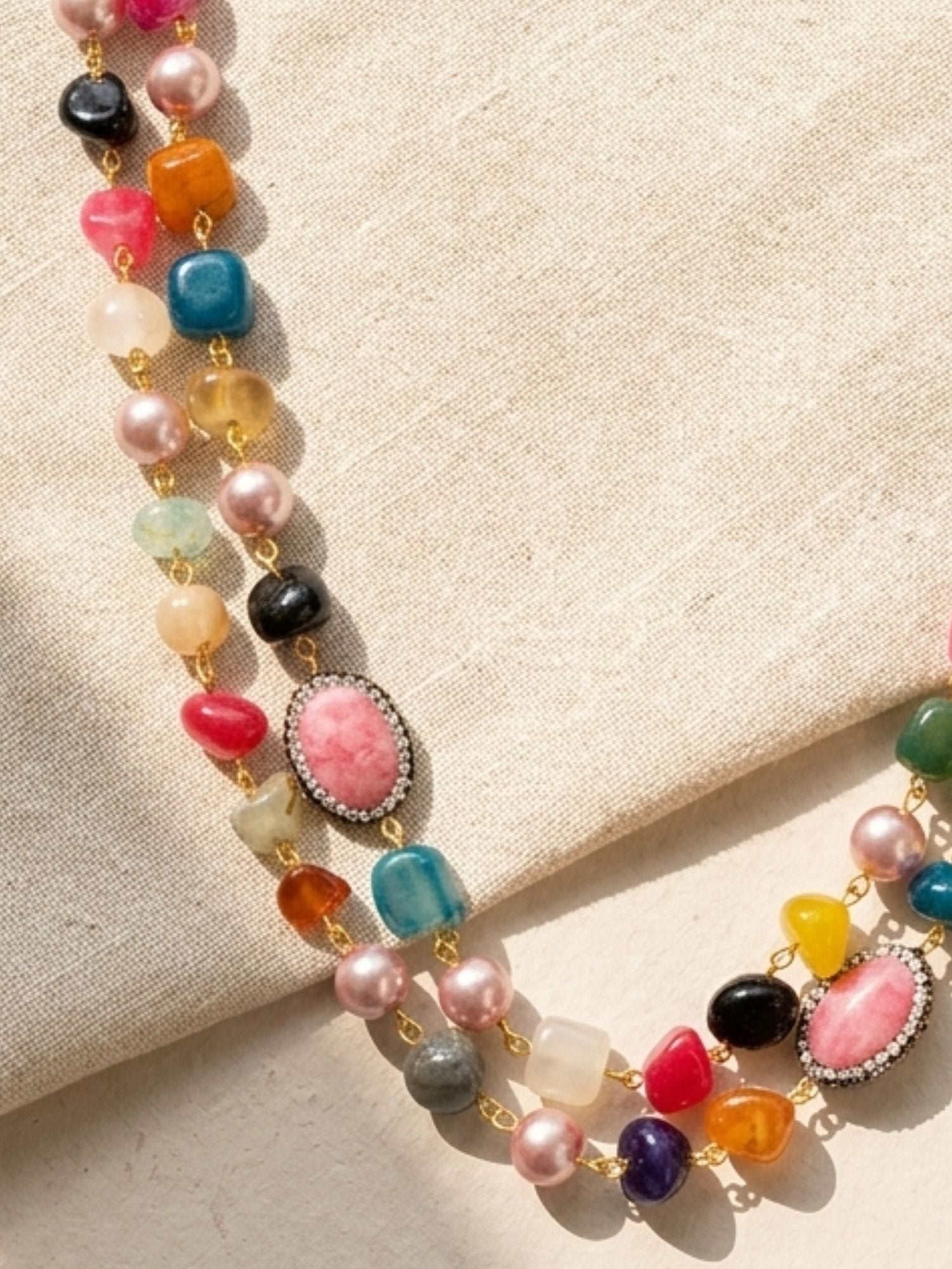 Double Layer Pearl Mala Set – Timeless Festive Elegance | Abdesigns
