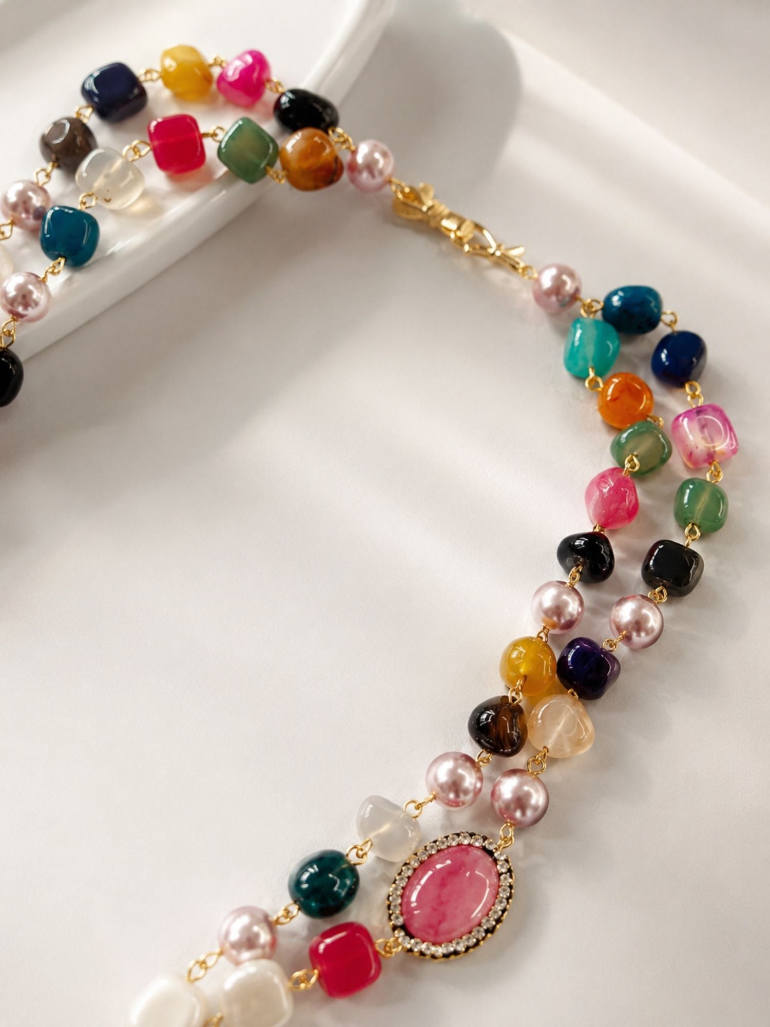 Double Layer Pearl Mala Set – Timeless Festive Elegance | Abdesigns