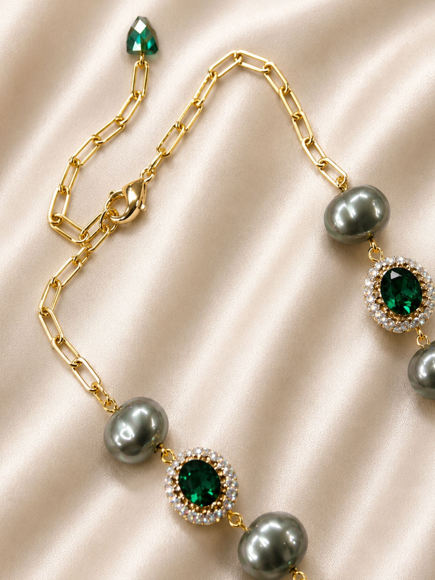 Emerald Green Pearl Mala Set – Festive Royal Elegance - jewellery by Abdesigns Jewellery