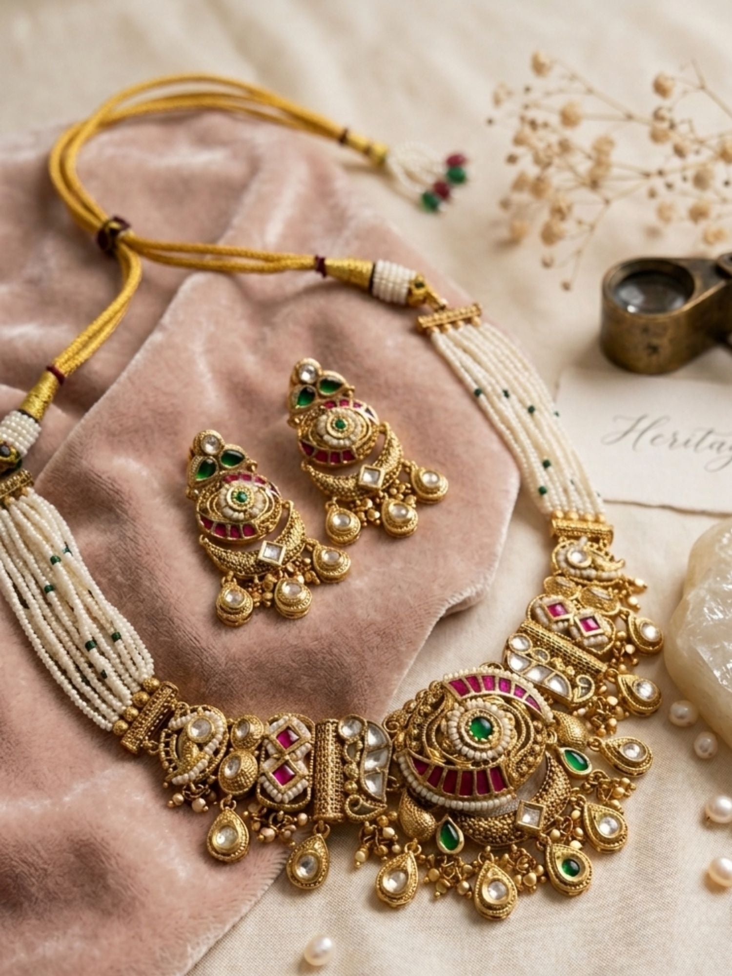 Gold Wedding Choker Necklace Set - necklace by Abdesigns Jewellery