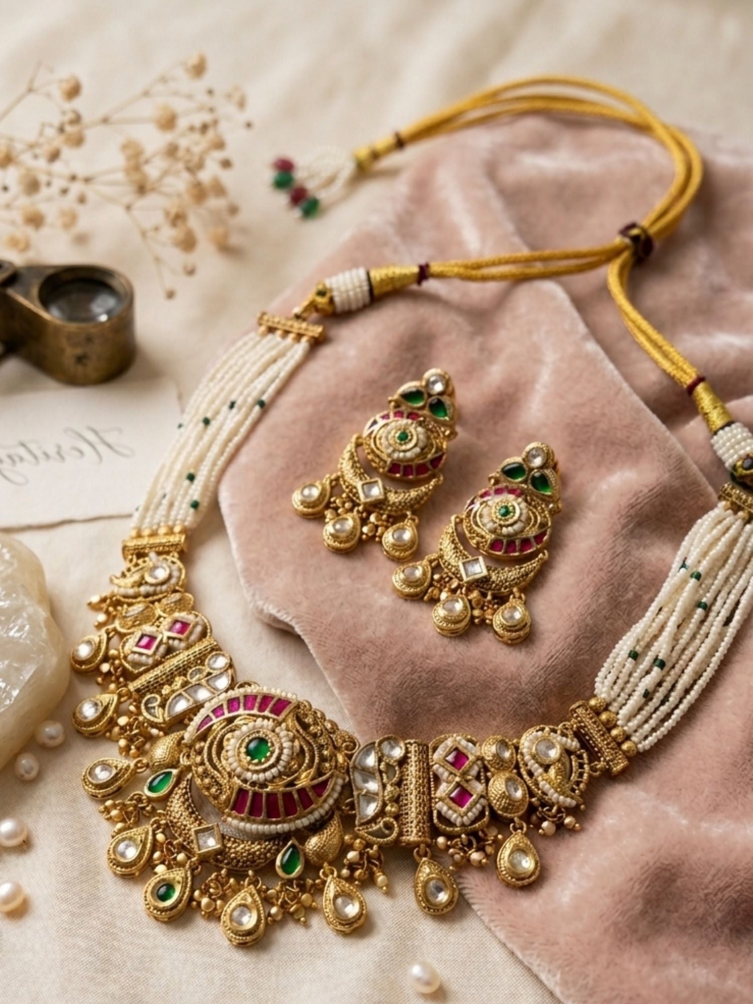 Gold Wedding Choker Necklace Set - necklace by Abdesigns Jewellery