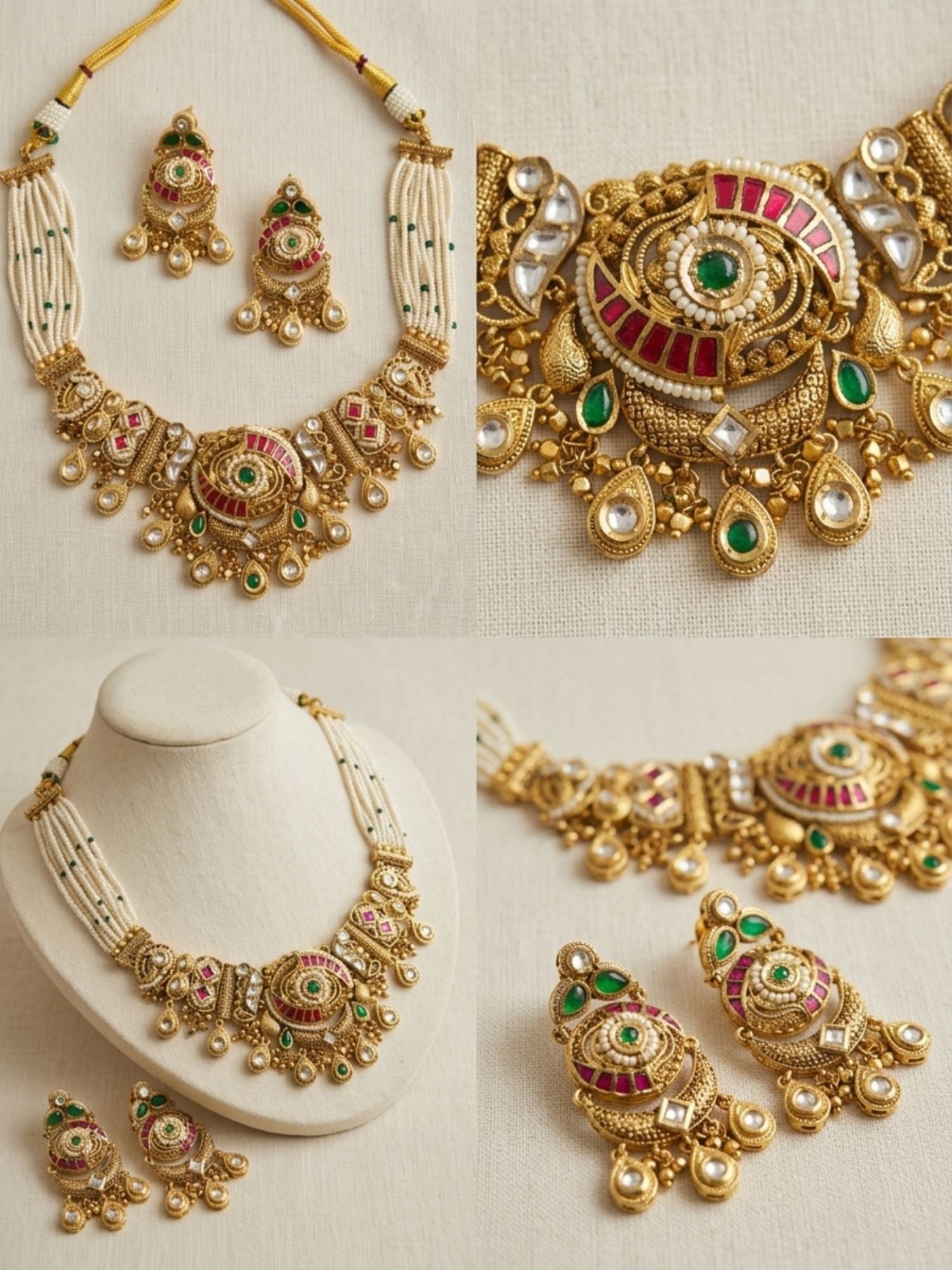 Gold Wedding Choker Necklace Set - necklace by Abdesigns Jewellery
