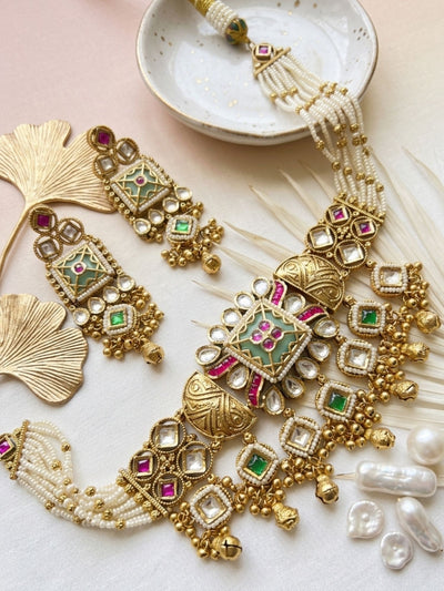 Abdesigns Royal Gold Choker Necklace Set