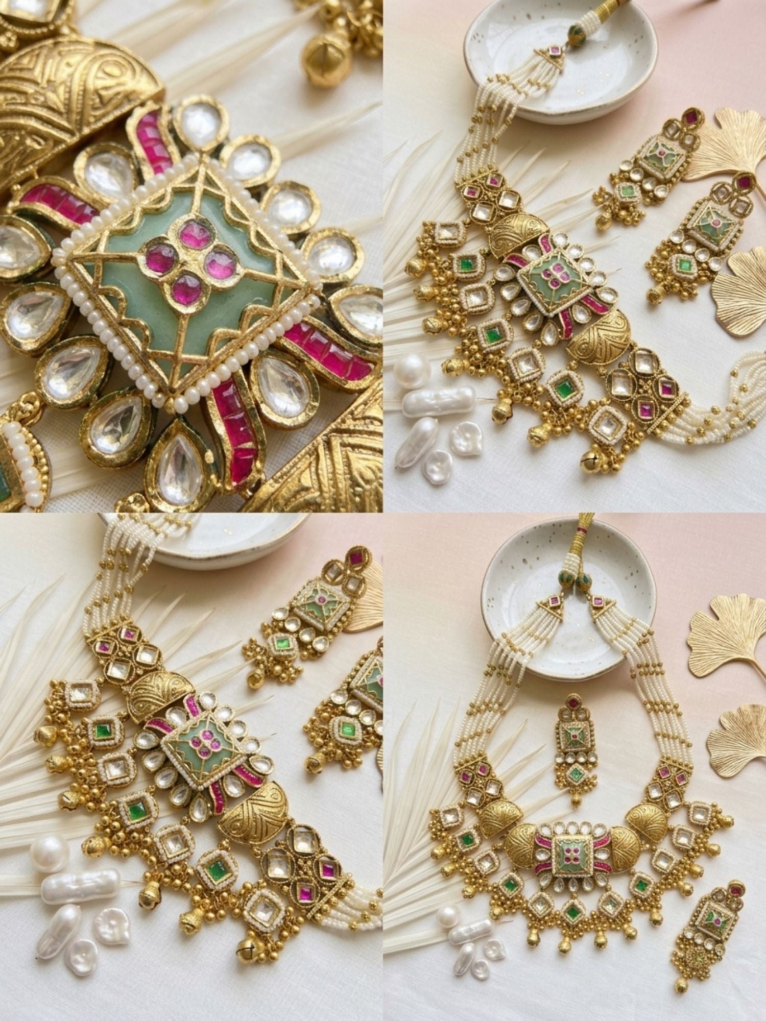 Royal Gold Choker Necklace Set - necklace by Abdesigns Jewellery