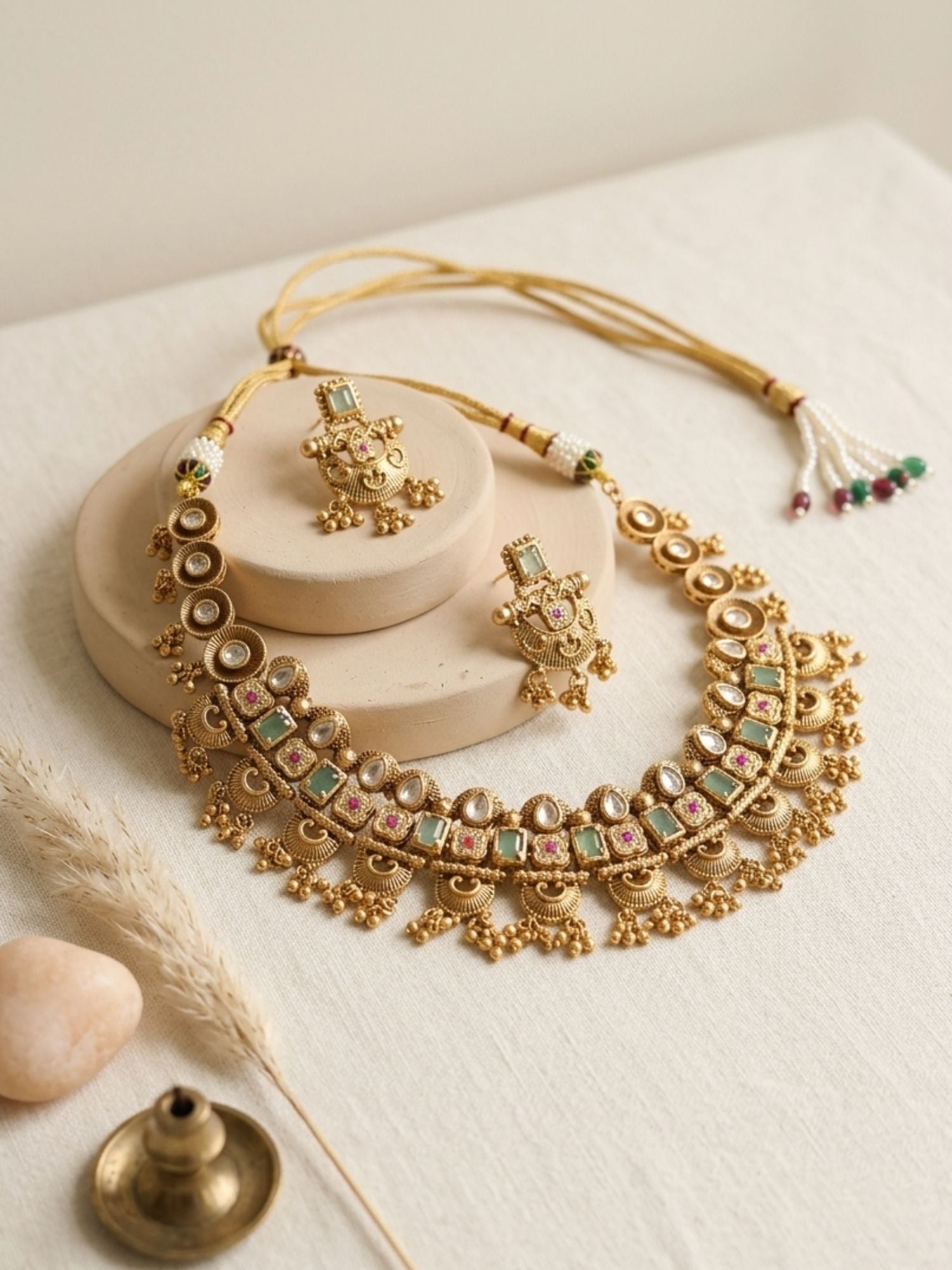 Abdesigns Gold Mini Choker Necklace Set