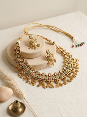 Abdesigns Gold Mini Choker Necklace Set