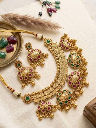 Abdesigns Gold Jadau Kundan Bridal Necklace Set