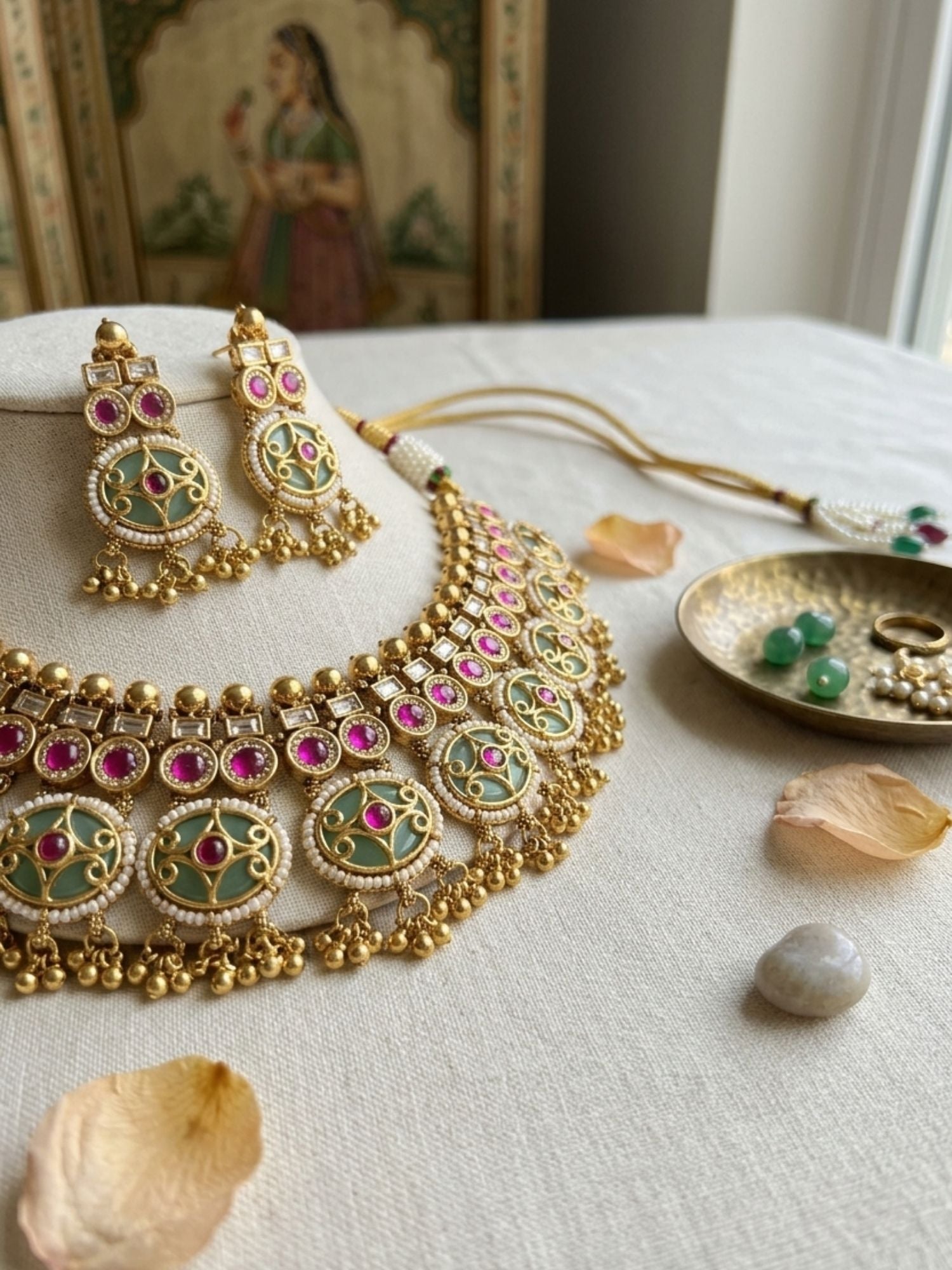 Gold Bridal Necklace Set - necklace by Abdesigns Jewellery