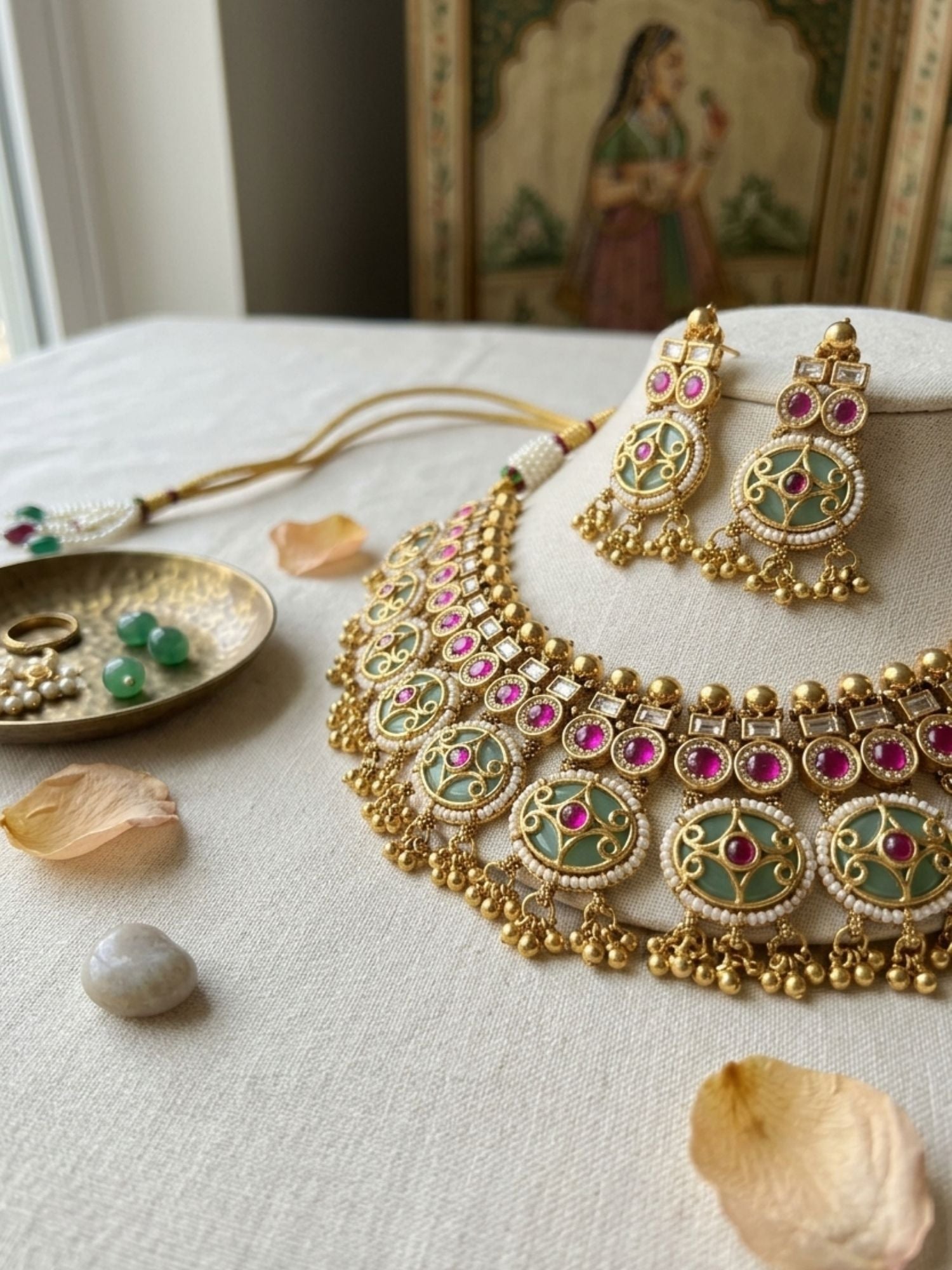 Gold Bridal Necklace Set - necklace by Abdesigns Jewellery